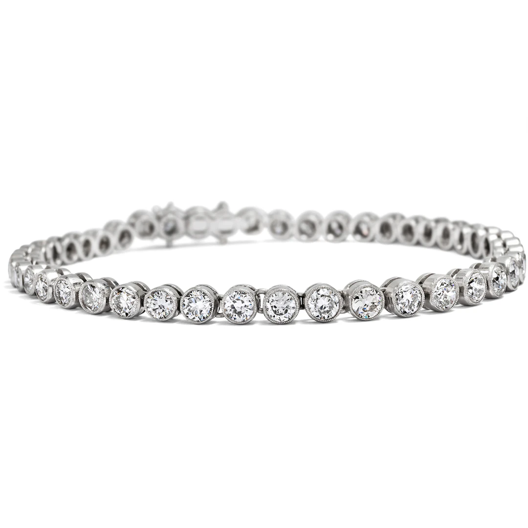 Antique "Riviére" Bracelet in Platinum With 6.50 ct Diamonds, c. 1925