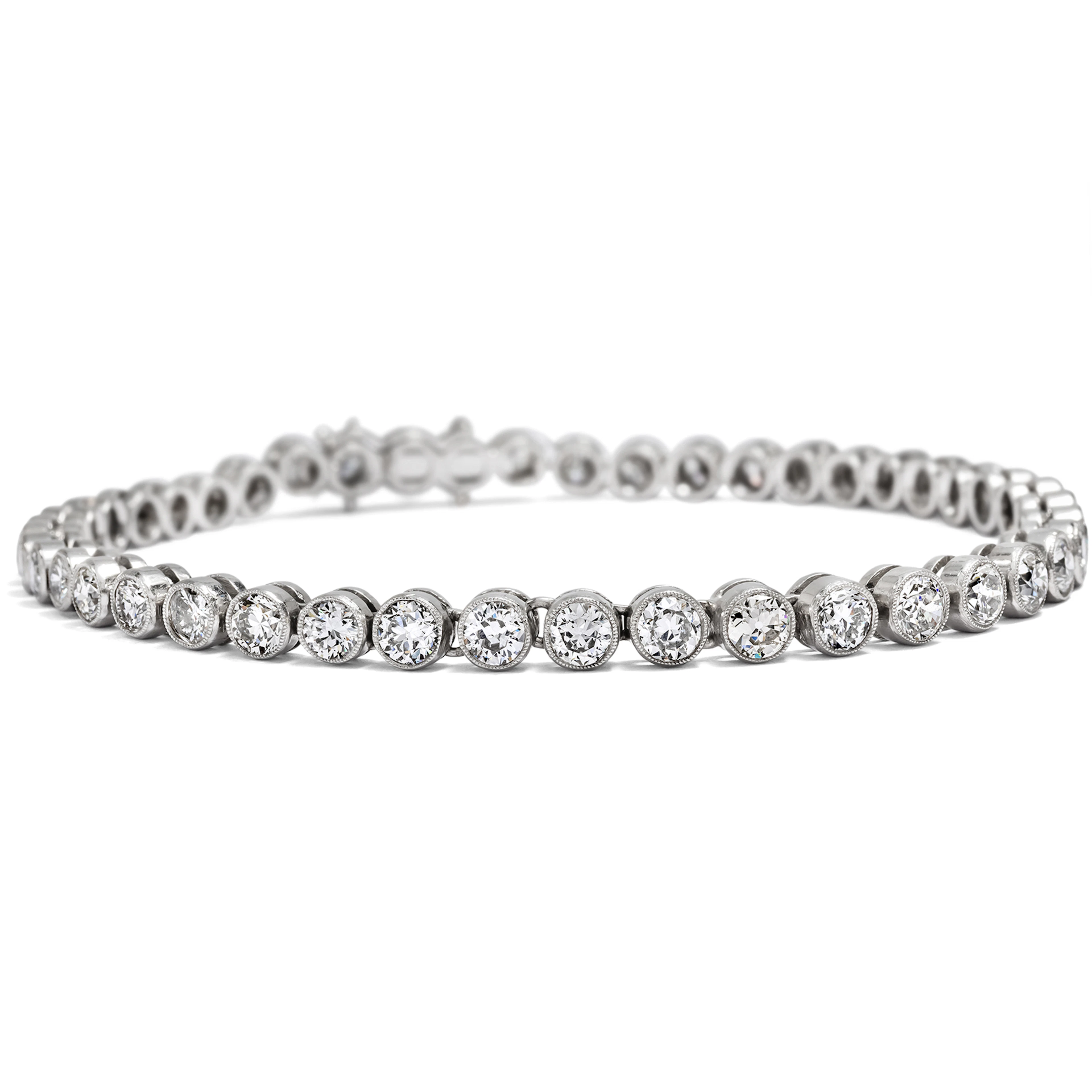 Antique "Riviére" Bracelet in Platinum With 6.50 ct Diamonds, c. 1925