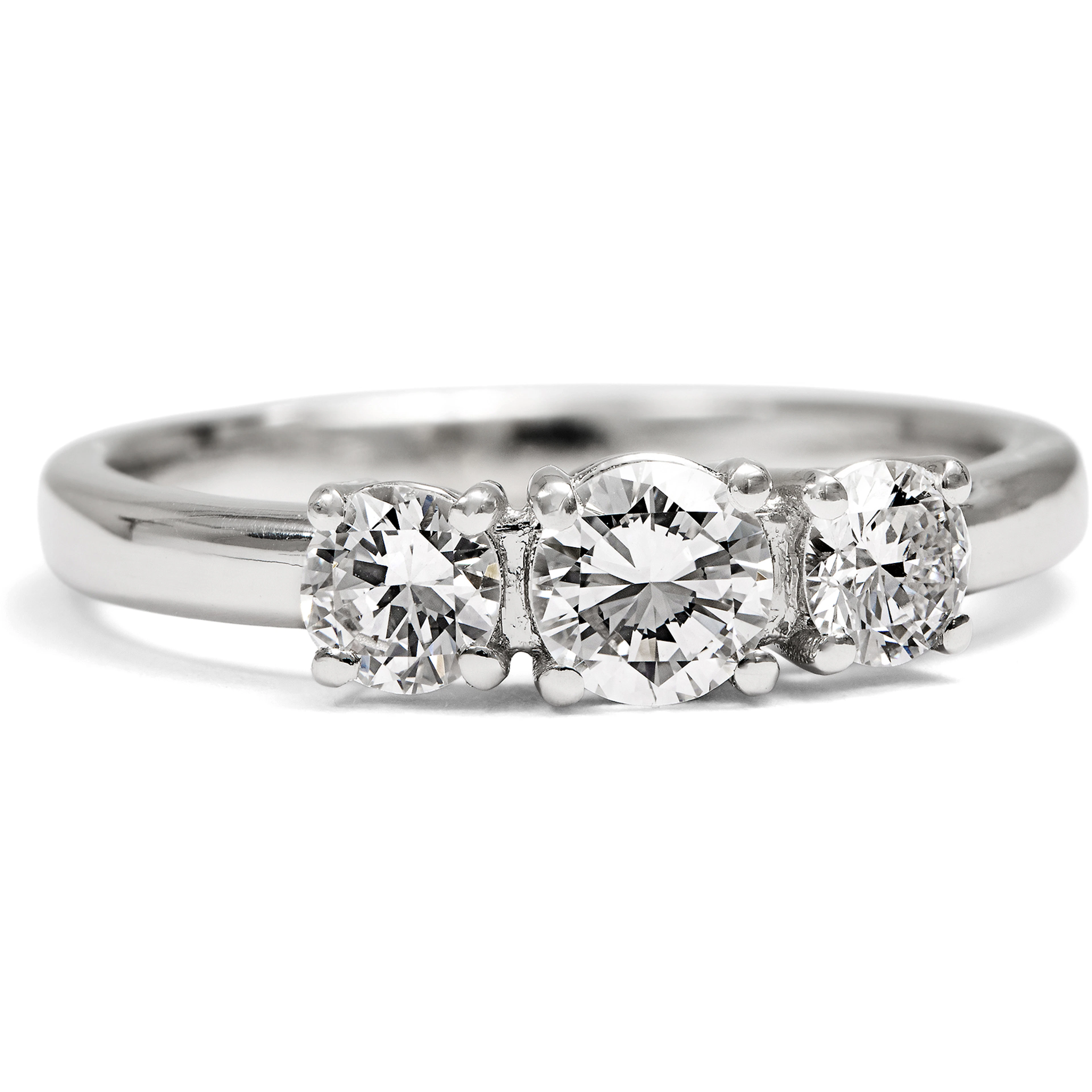 Sparkling "Trilogy" Ring with Vintage Diamonds in Platinum, from Our Workshop