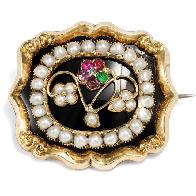 Victorian Mourning Brooch, Great Britain c. 1845 & Later