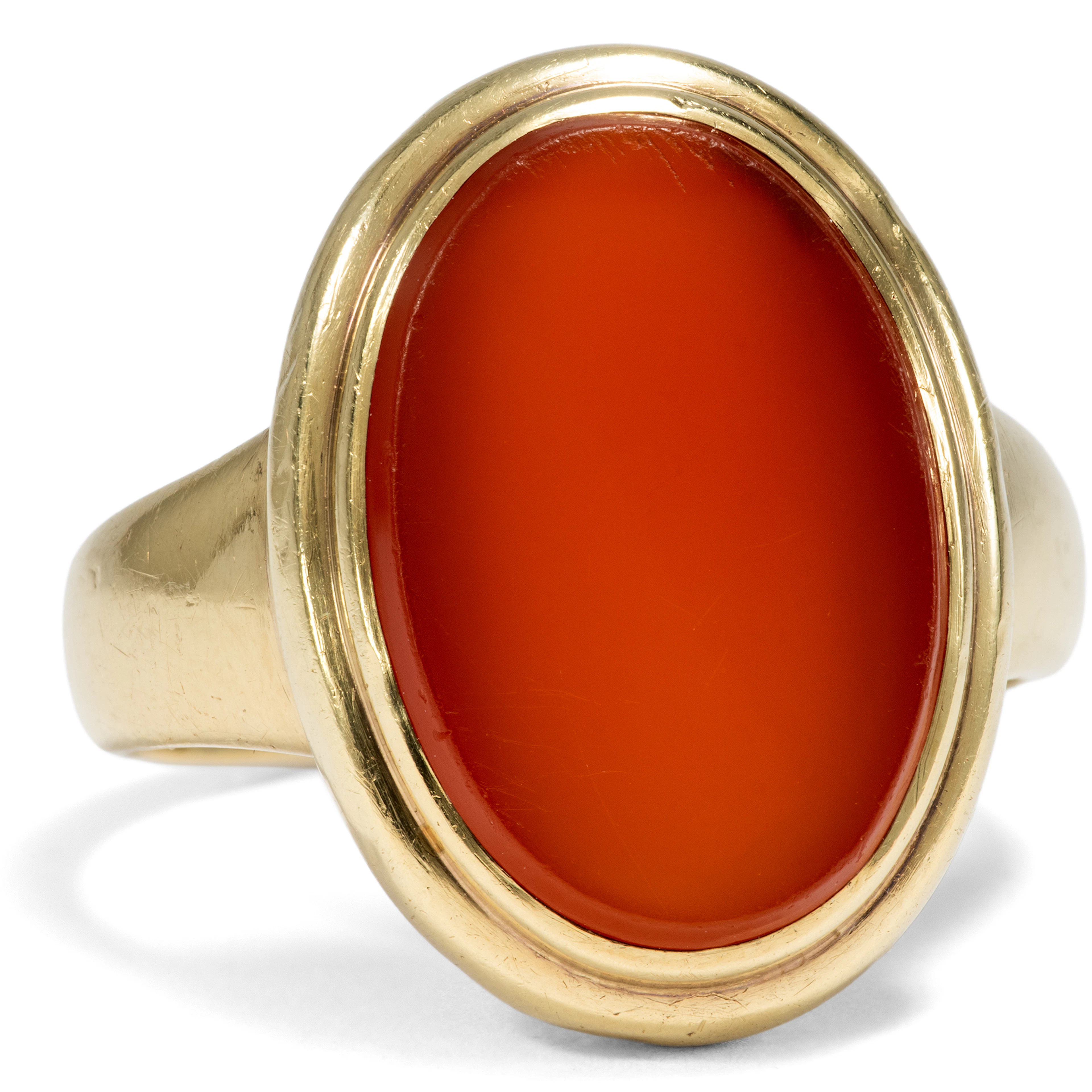 Large Vintage Gold Ring with Carnelian, Germany 1950s