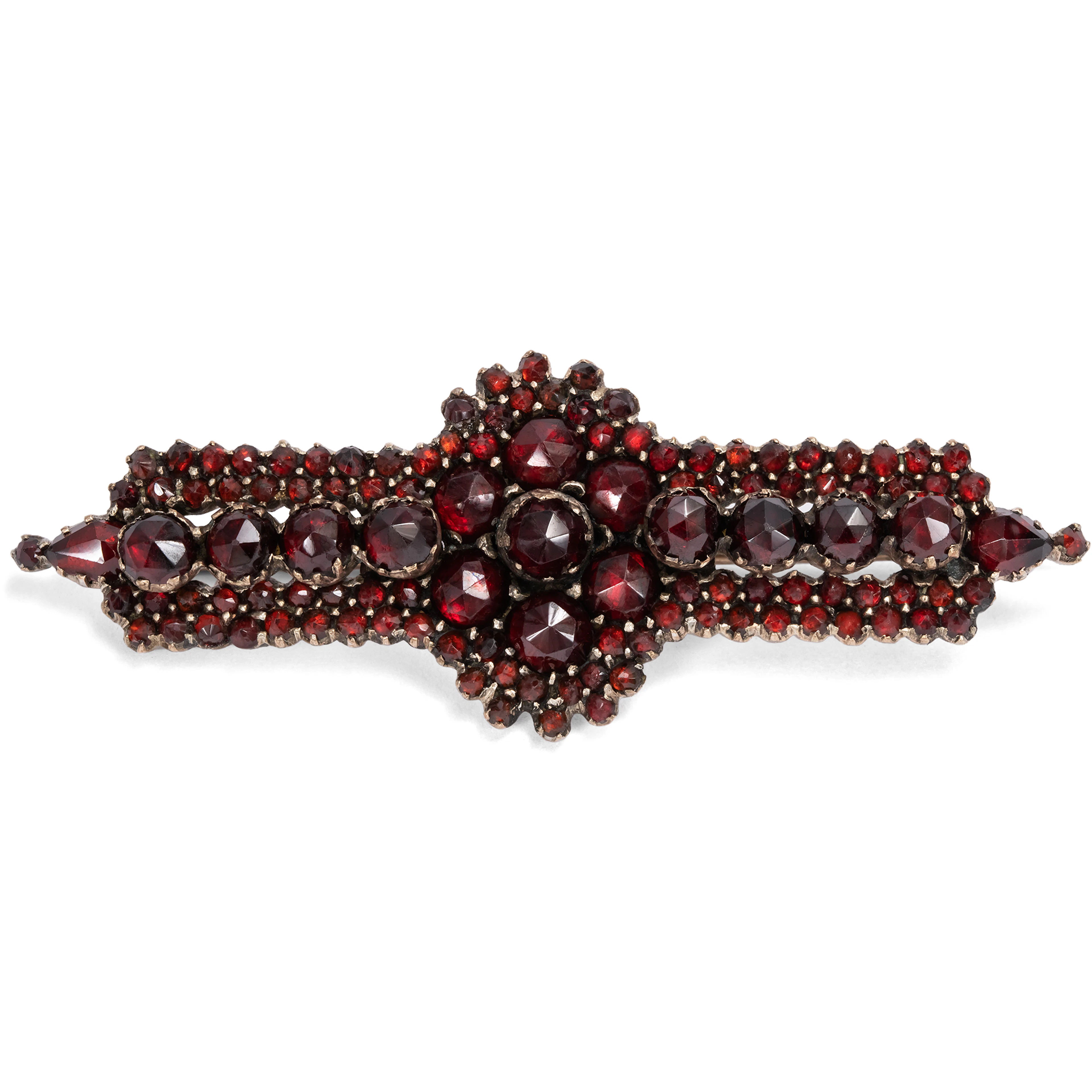 Antique Brooch with Bohemian Garnets, c. 1890
