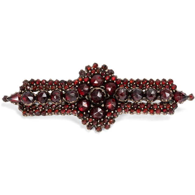 Antique Brooch with Bohemian Garnets, c. 1890