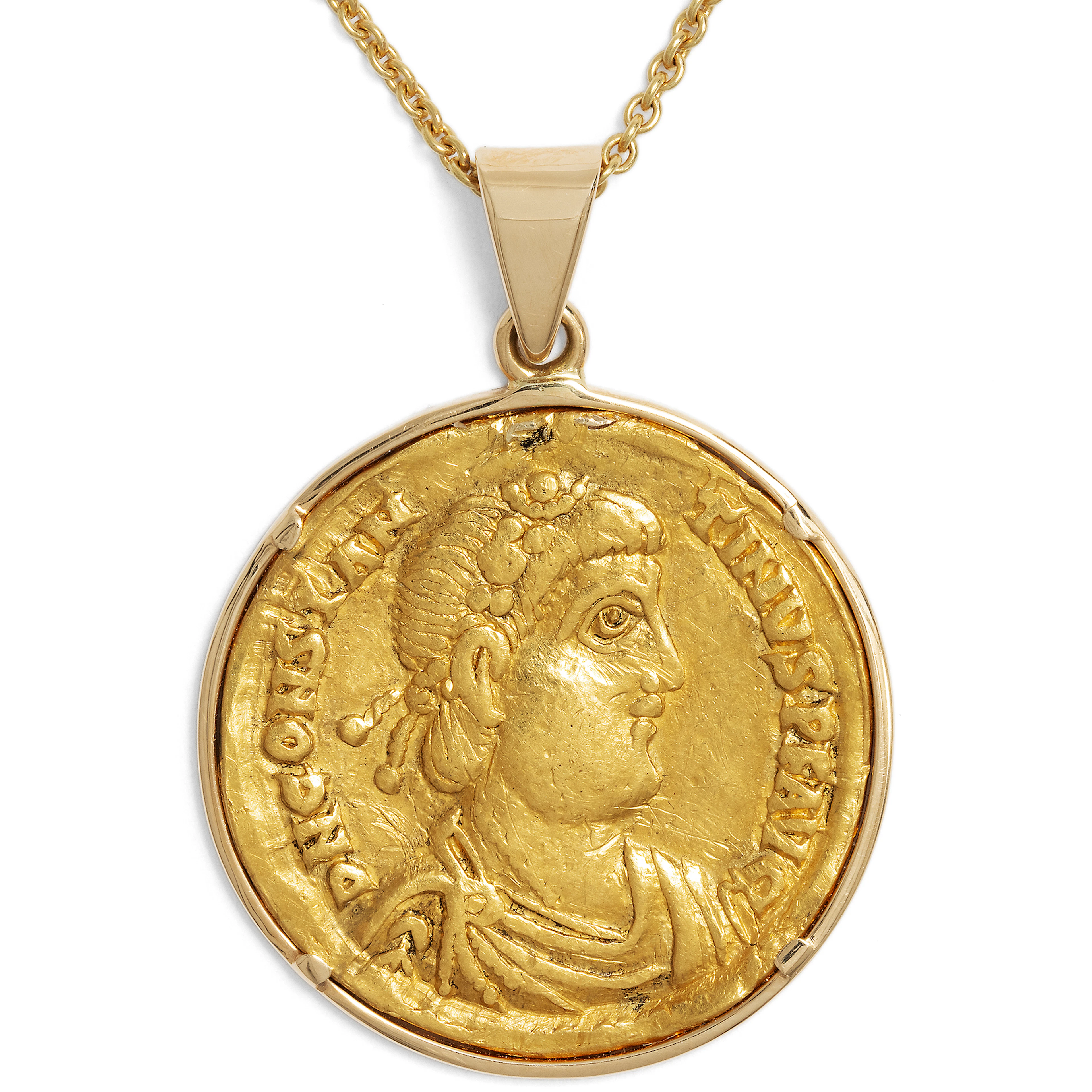 Pendant from Our Workshop Featuring an Antique Solidus of Emperor