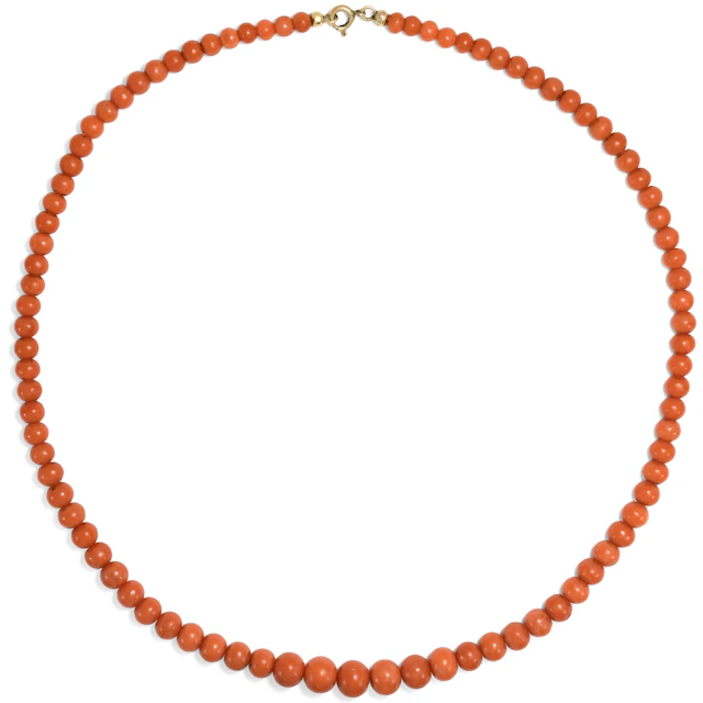 Beautiful Antique Necklace Made of Red Mediterranean Coral, c. 1900