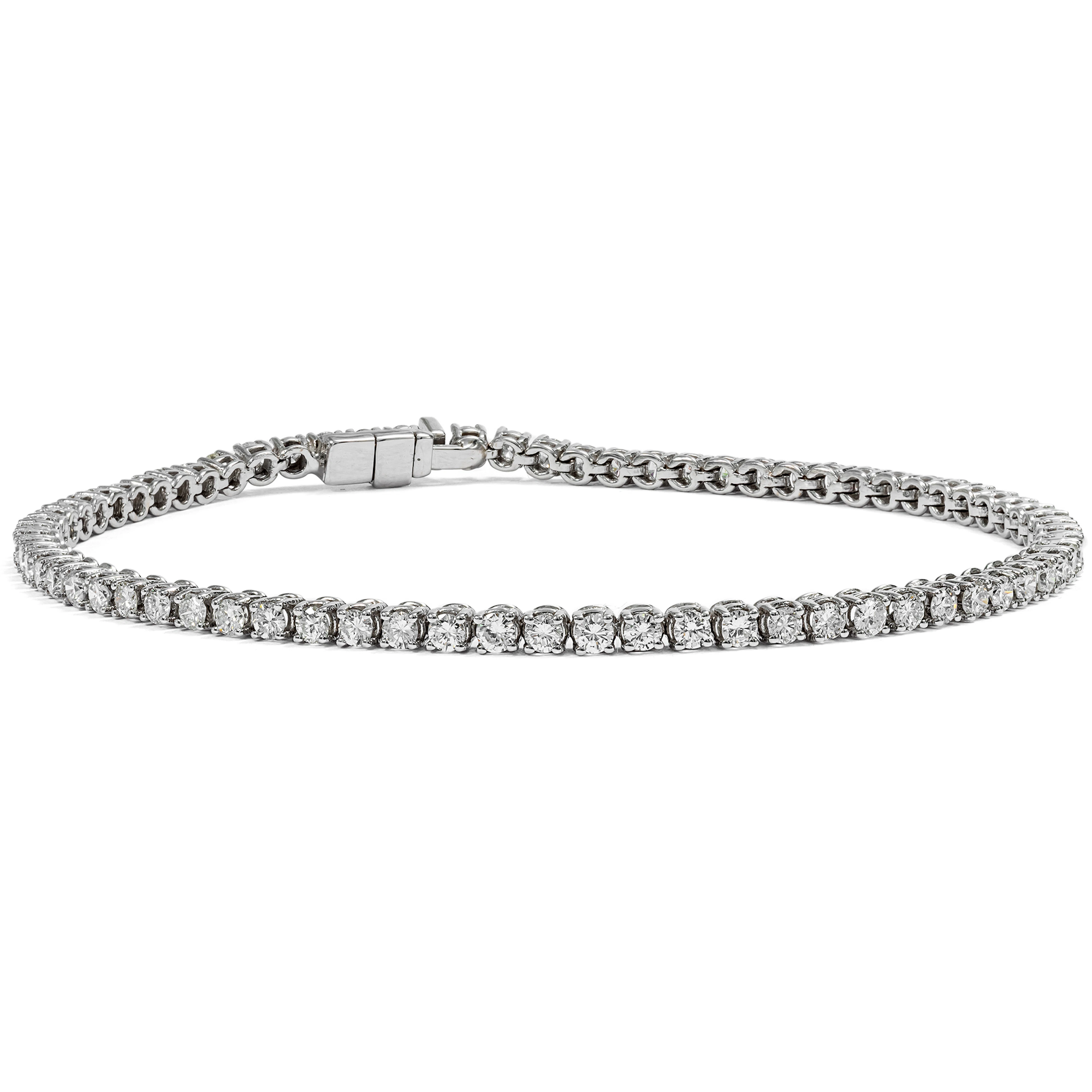 Sparkling White Gold Tennis Bracelet with 2.90 ct Vintage Diamonds