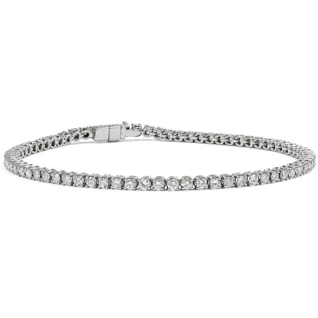 Sparkling White Gold Tennis Bracelet with 2.90 ct Vintage Diamonds