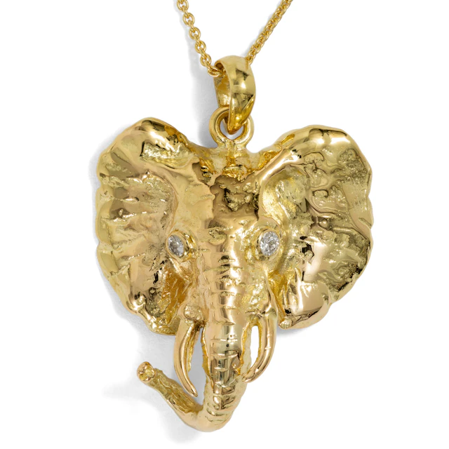 Antique Gold Pendant Shaped as an African Elephant, Great Britain c. 1905