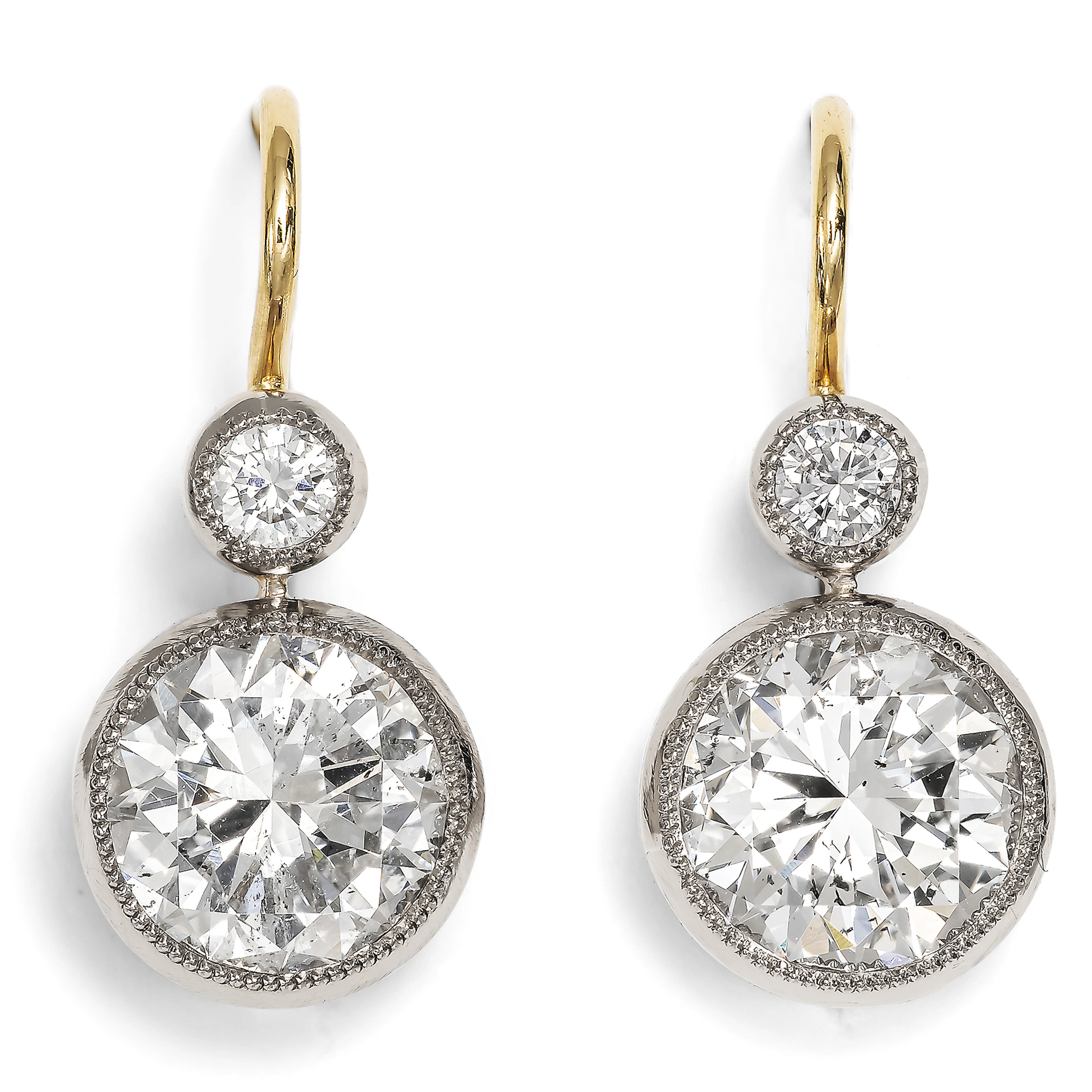 Unworn Earrings Made in Our Workshop with 3.64 ct Vintage Diamonds