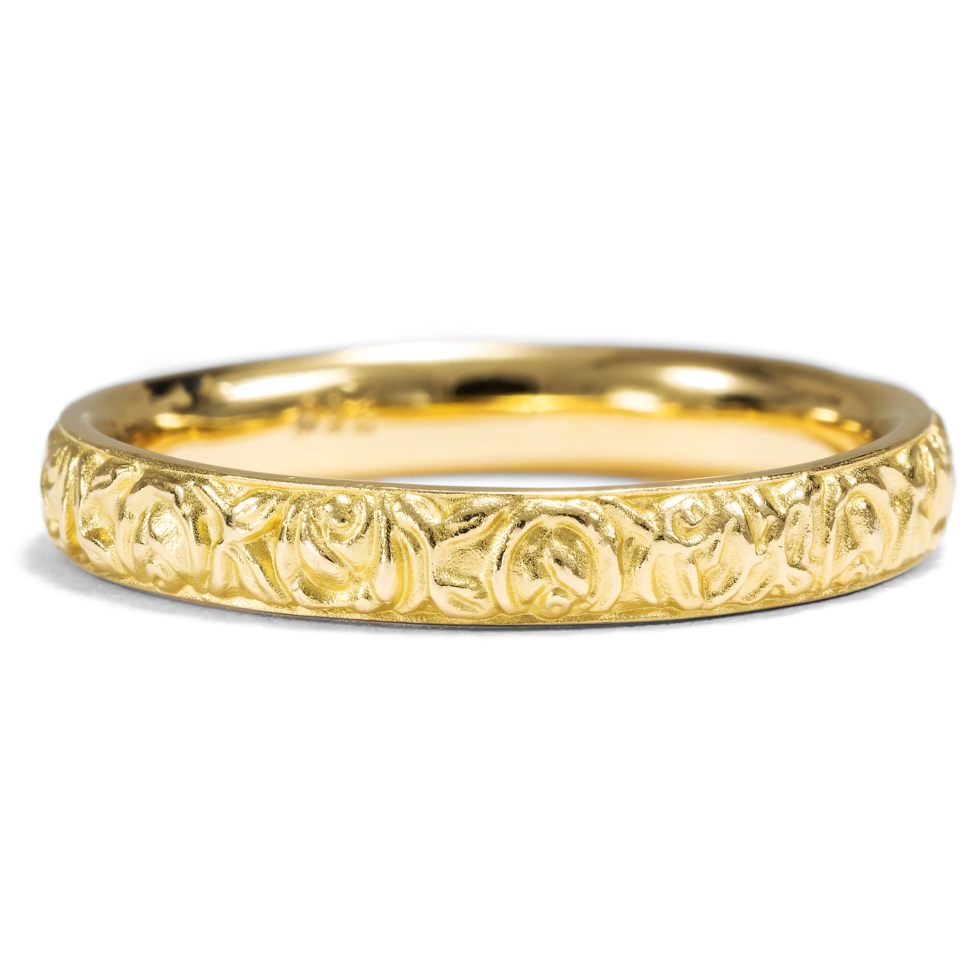 Medium-Width High Carat Yellow Gold Ring from Our Workshop