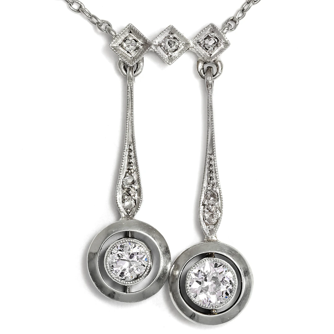 Antique Negligé Necklace with Old Cut Diamonds, c. 1910