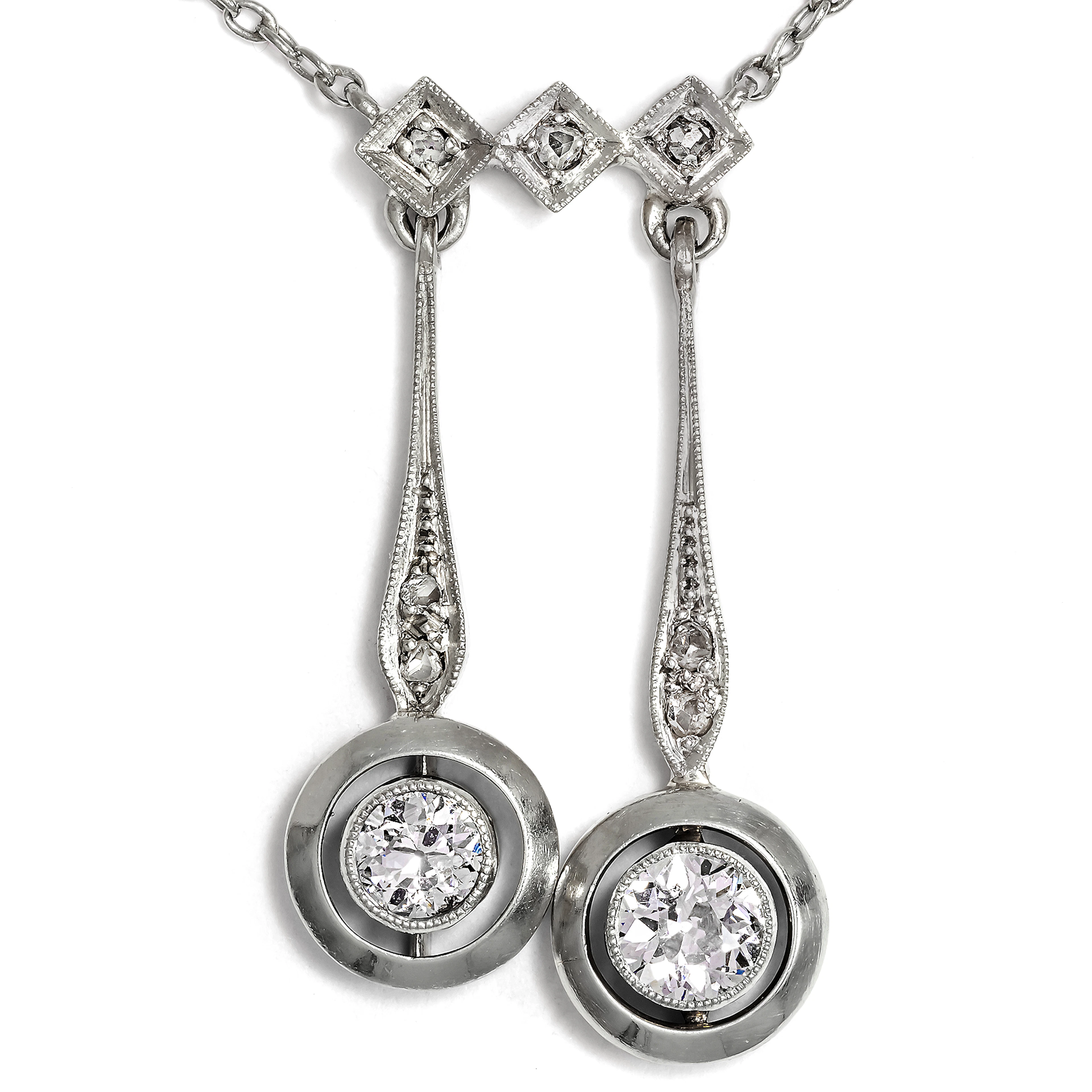 Antique Negligé Necklace with Old Cut Diamonds, c. 1910