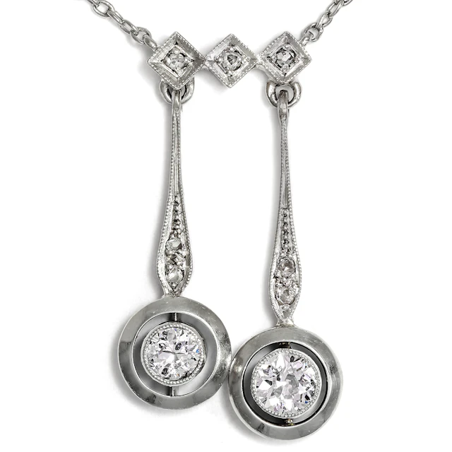 Antique Negligé Necklace with Old Cut Diamonds, c. 1910