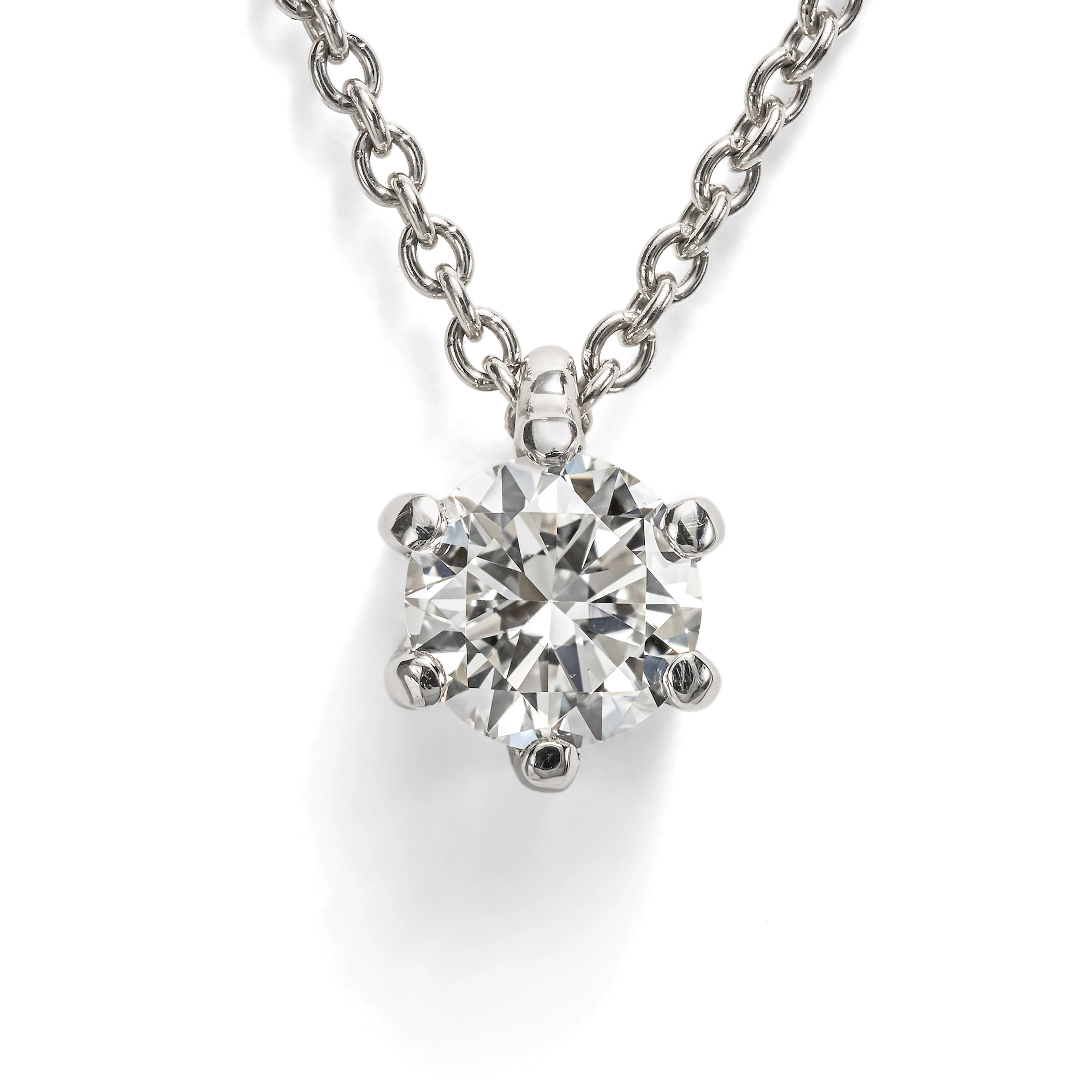 Delicate Necklace with a 0.33 ct Vintage Diamond in Platinum, from Our Workshop