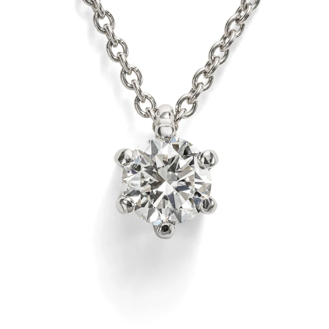 Delicate Necklace with a 0.33 ct Vintage Diamond in Platinum, from Our Workshop