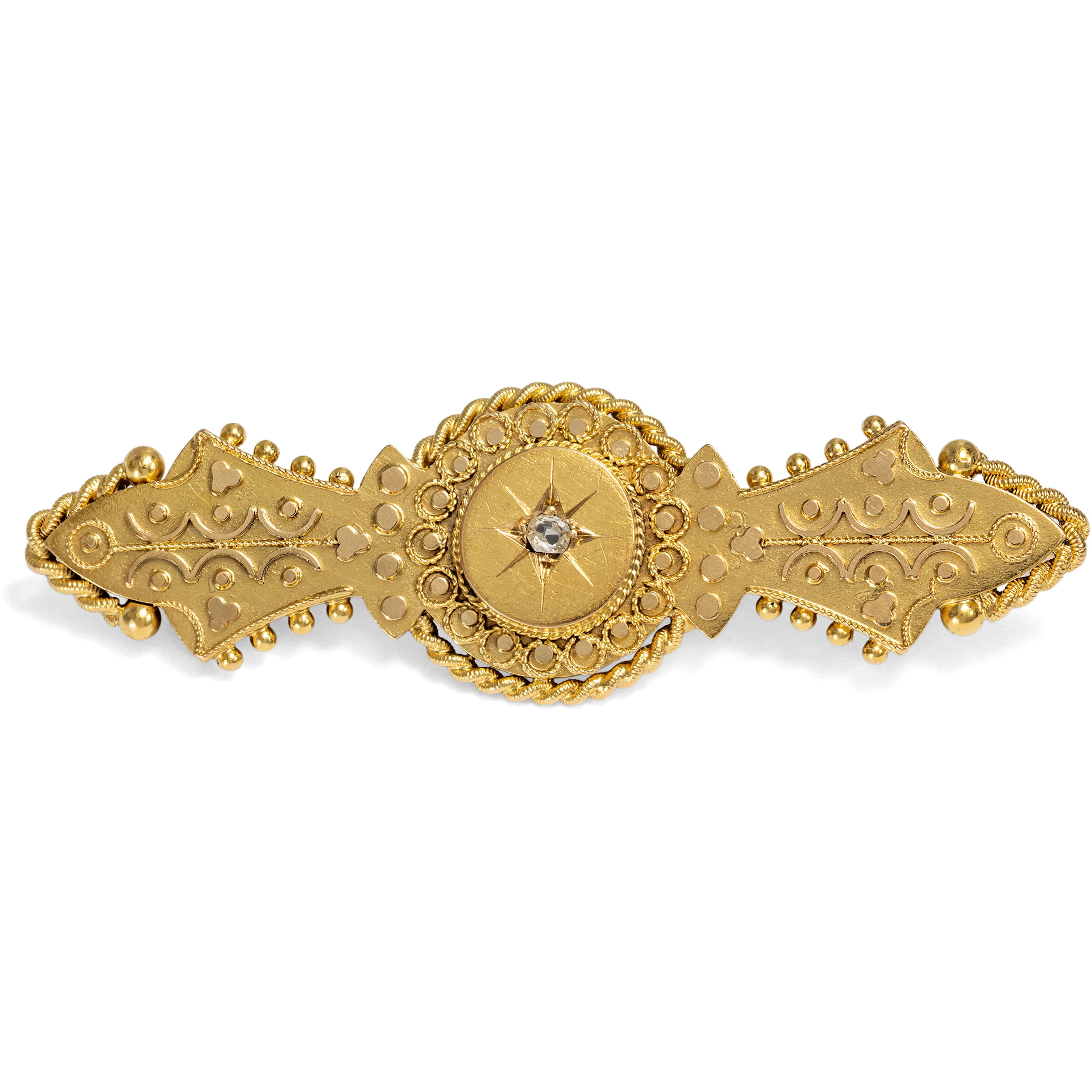 Victorian Collar Gold Brooch in the Archaeological Style, Birmingham 1891