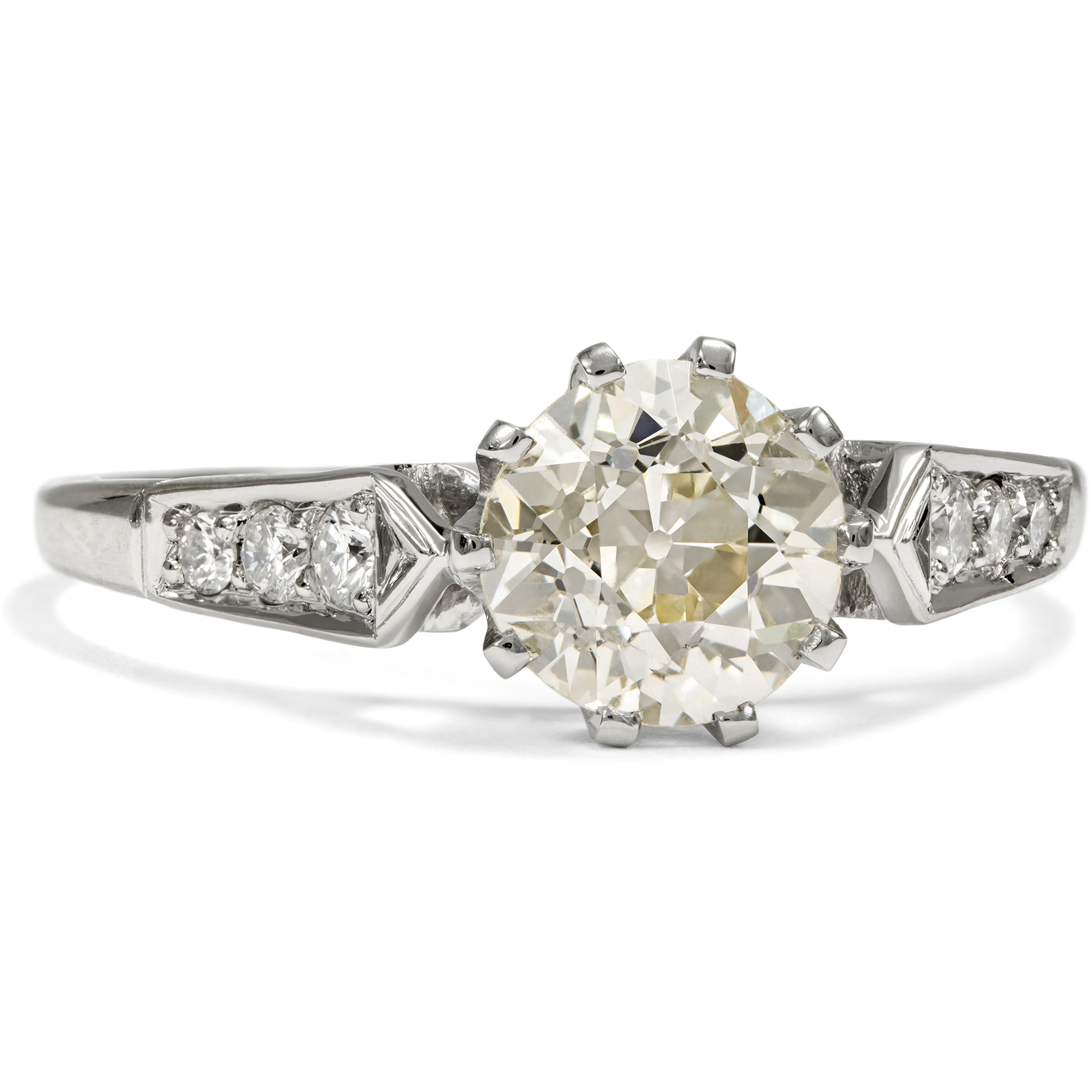 Sustainable Platinum Ring with 1.15 ct Old-Cut Diamond, from Our Workshop