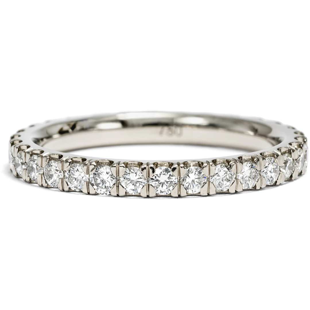 Delicate Memory Ring With 0.89 ct Diamonds in White Gold from Our