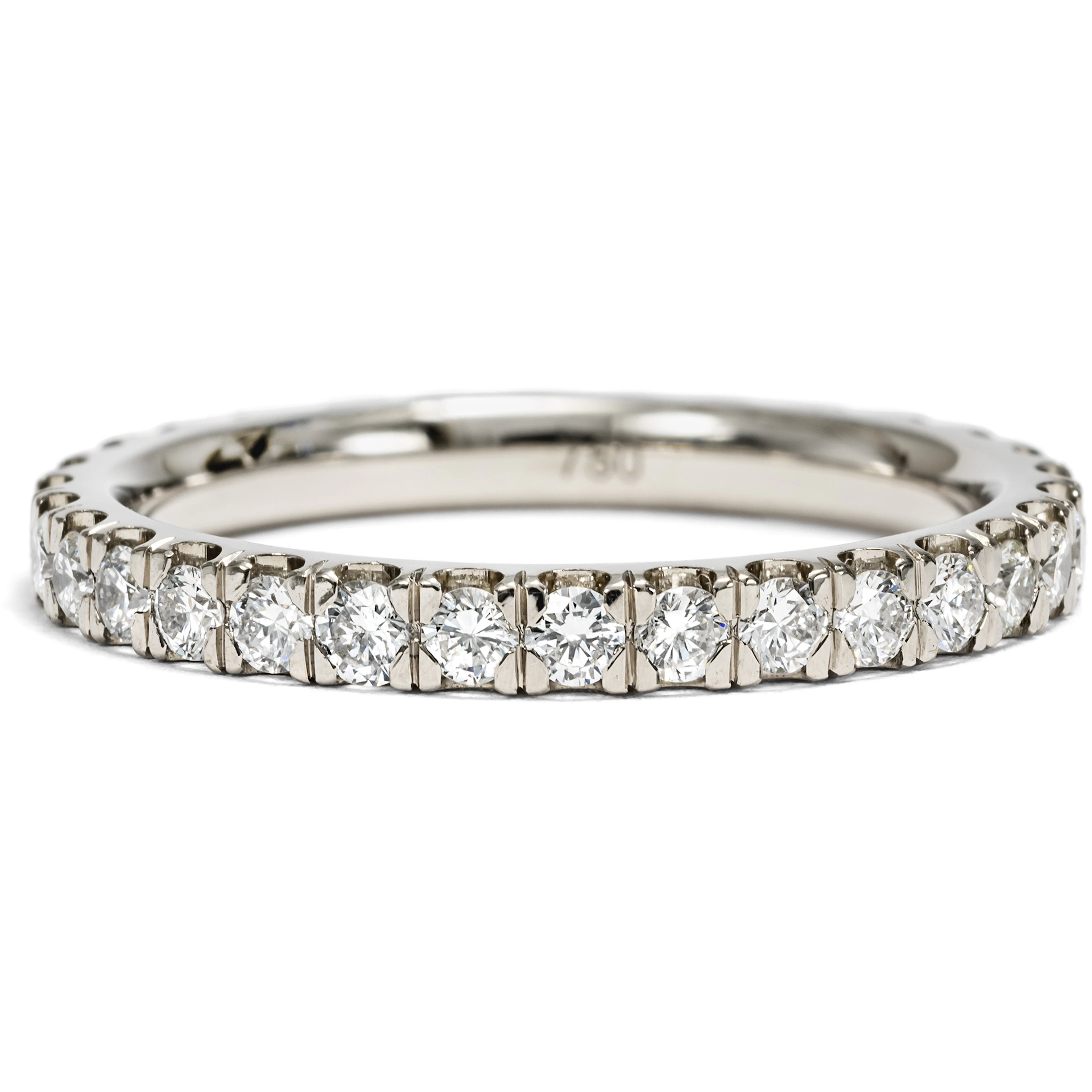 Delicate Memory Ring With 0.89 ct Diamonds in White Gold from Our