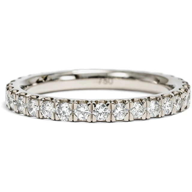 Delicate Memory Ring With 0.89 ct Diamonds in White Gold from Our
