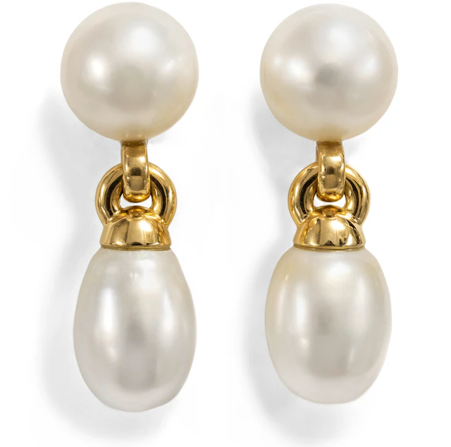 Impressive Ear Clips with South Sea Pearls Set in Gold by Günter Krauss