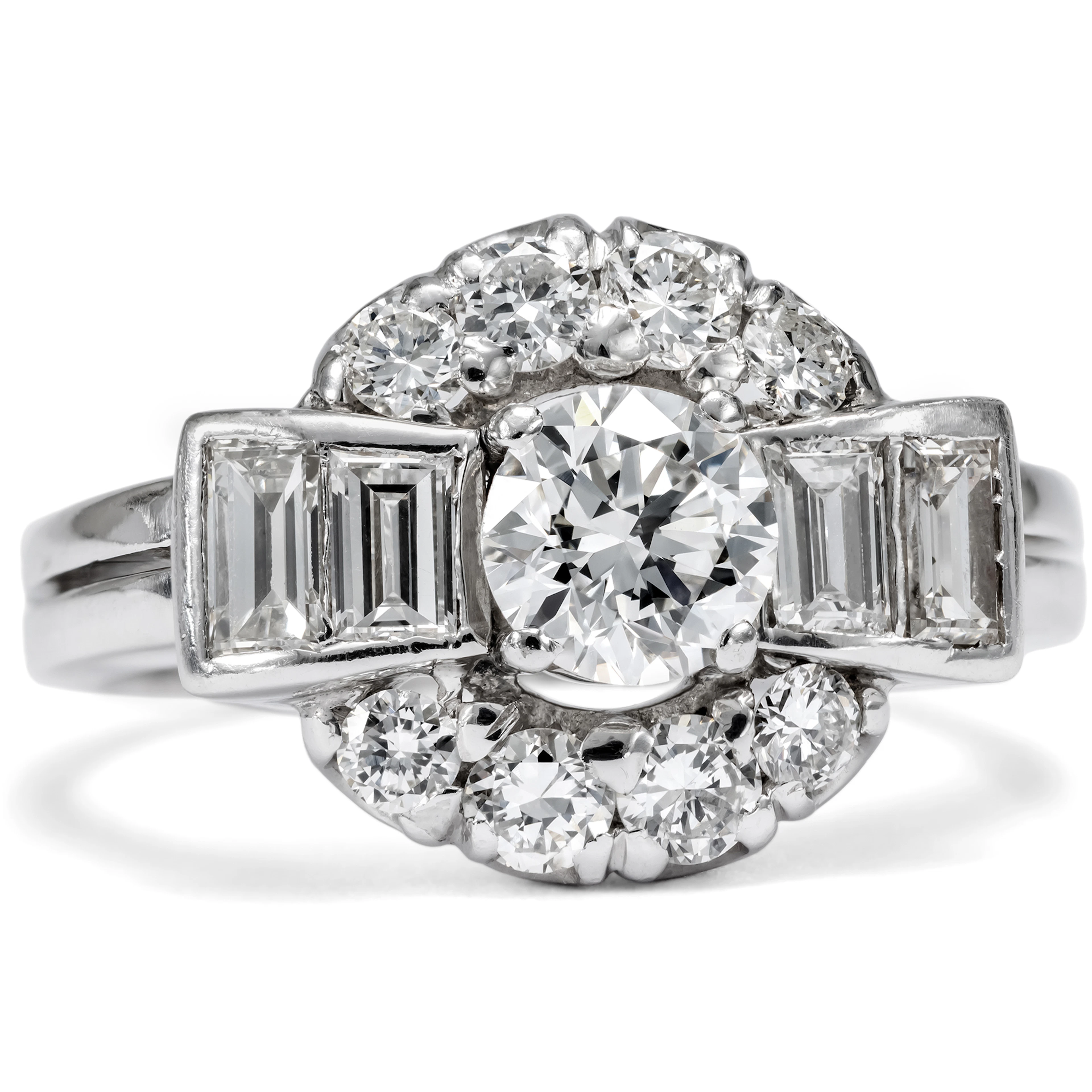 Eleganz der Geometrie • Kraftvoller Ring mit Diamanten in Weißgold