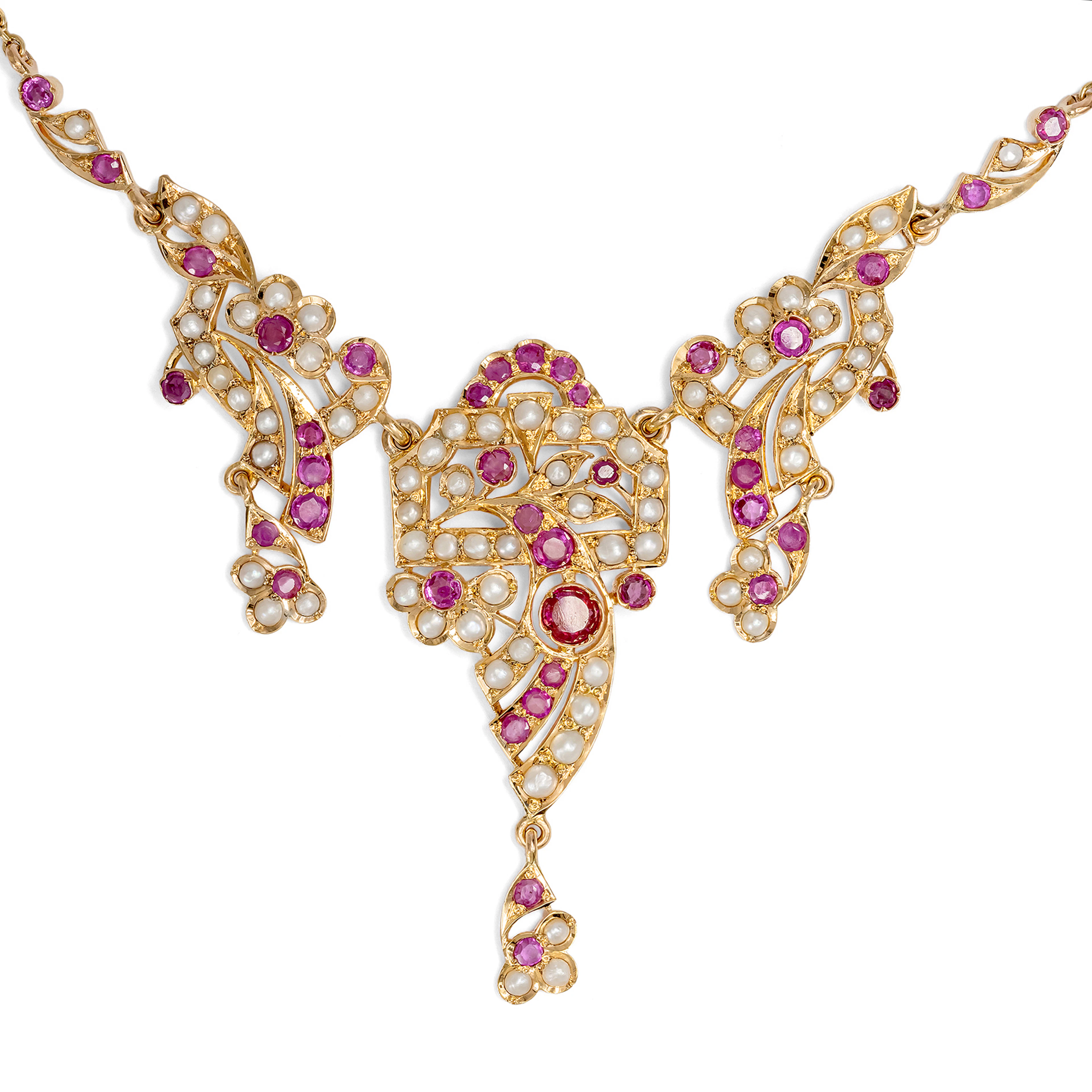 Zwischen Traum und Wirklichkeit • Glamouröses „Drapery“-Collier mit