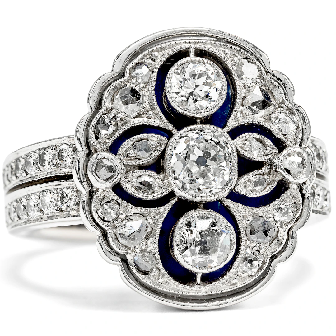 Magnificent Modern Ring with Diamonds & Lapis Lazuli, c. 2000