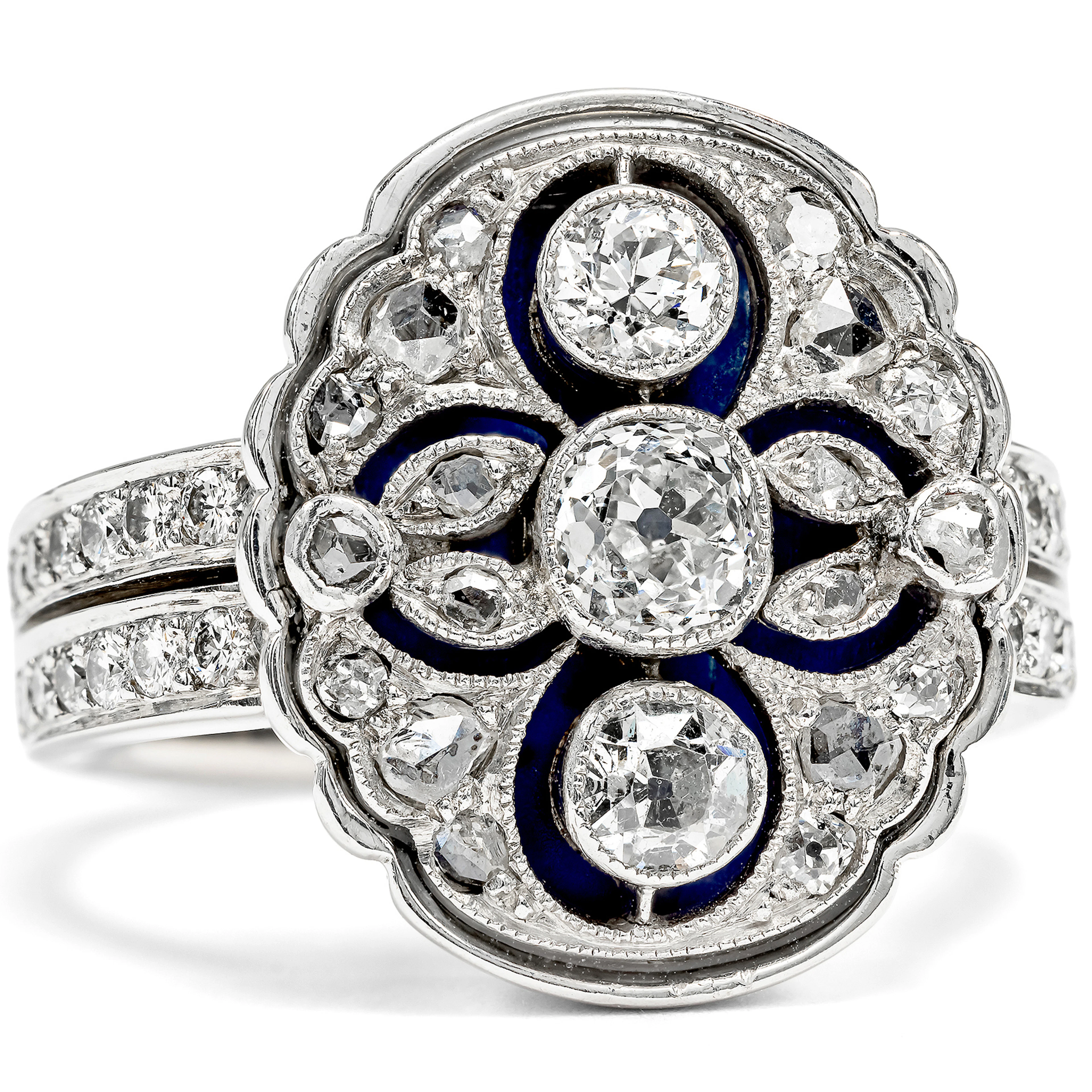 Magnificent Modern Ring with Diamonds & Lapis Lazuli, c. 2000