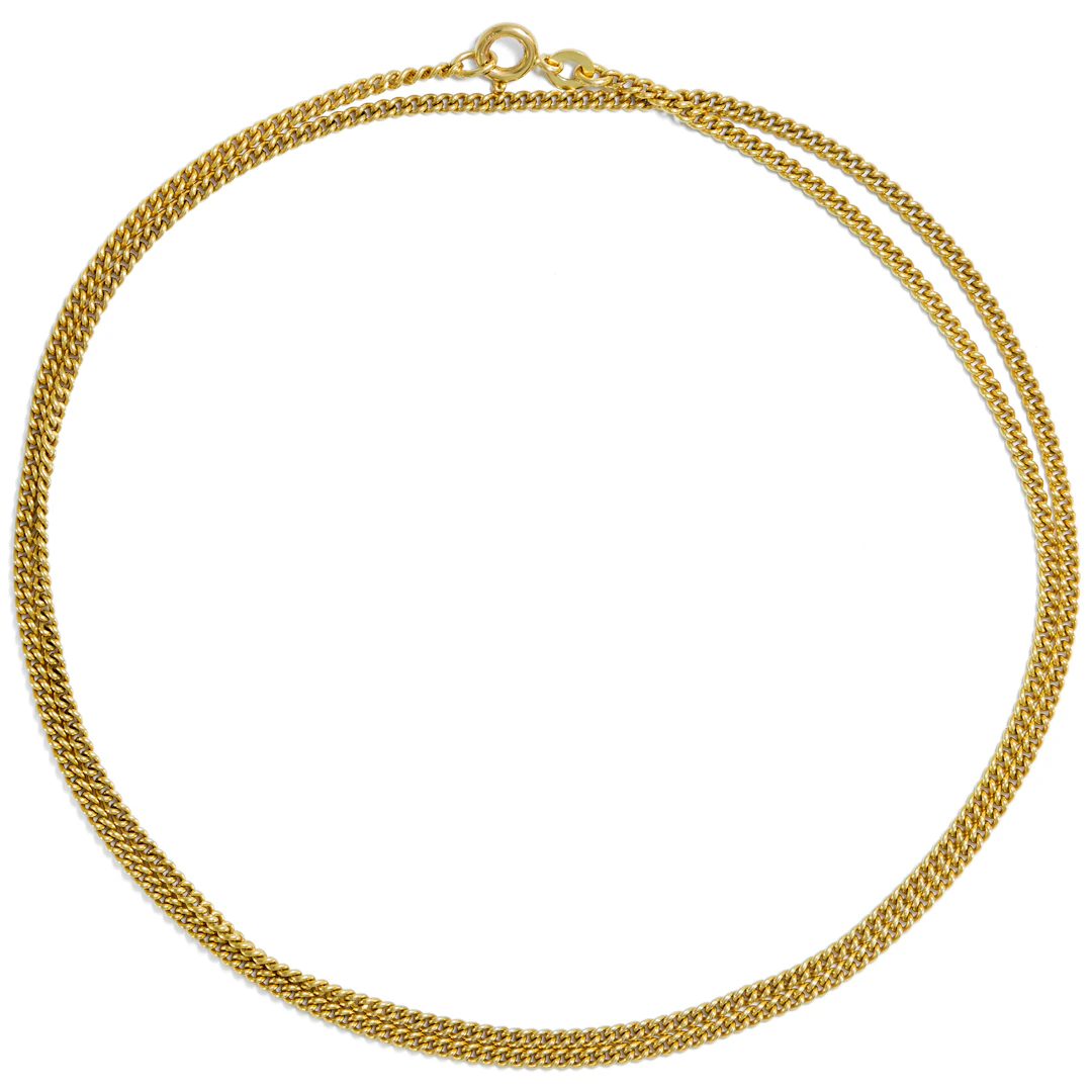 Timeless 60 Cm Long Gold Curb Chain, Italy c. 1980