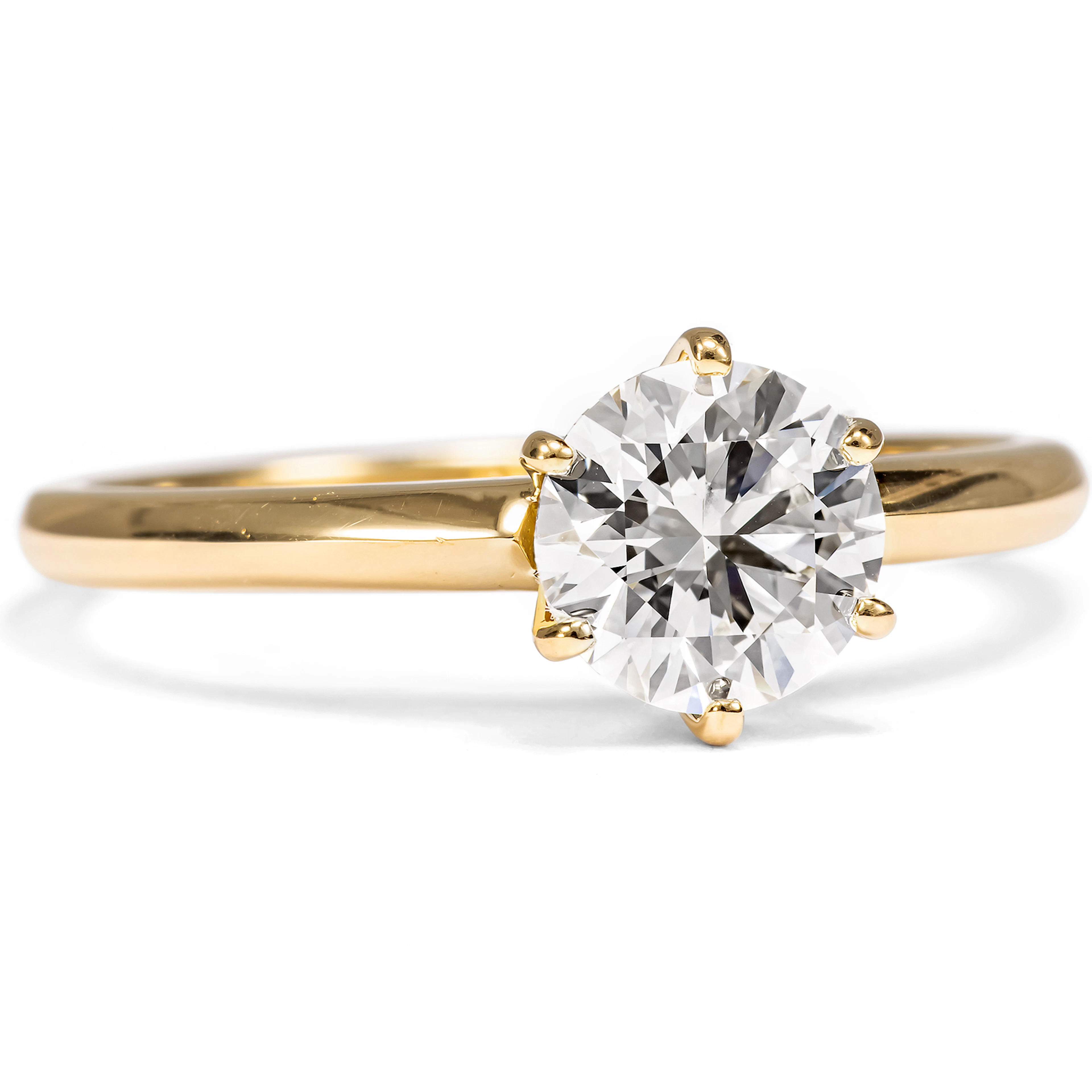 Engagement Ring with a 1.01 ct Diamond (G, VS1) in Yellow Gold, Made
