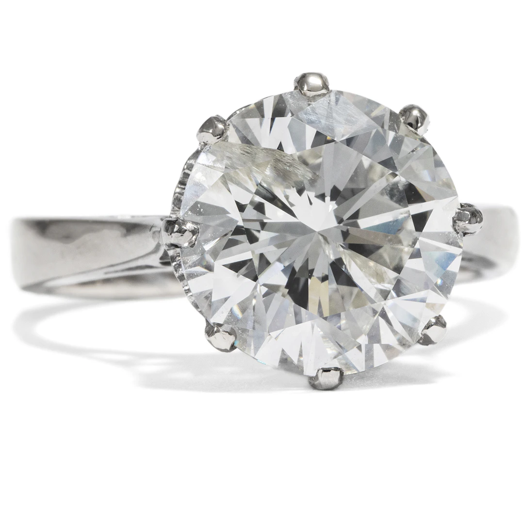 Vintage 5.44 ct Brilliant Cut Solitaire in White Gold, Vienna ca. 1995