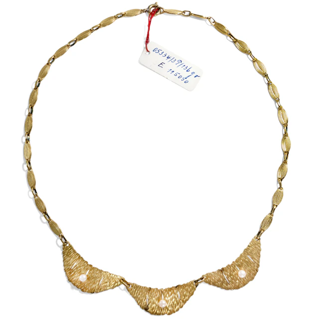 Stylish Midcentury Necklace in Gilded Silver by Theodor Fahrner, 1950s