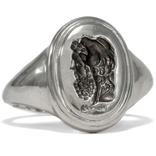 Powerful Silver Ring Depicting Hercules From Our Workshop