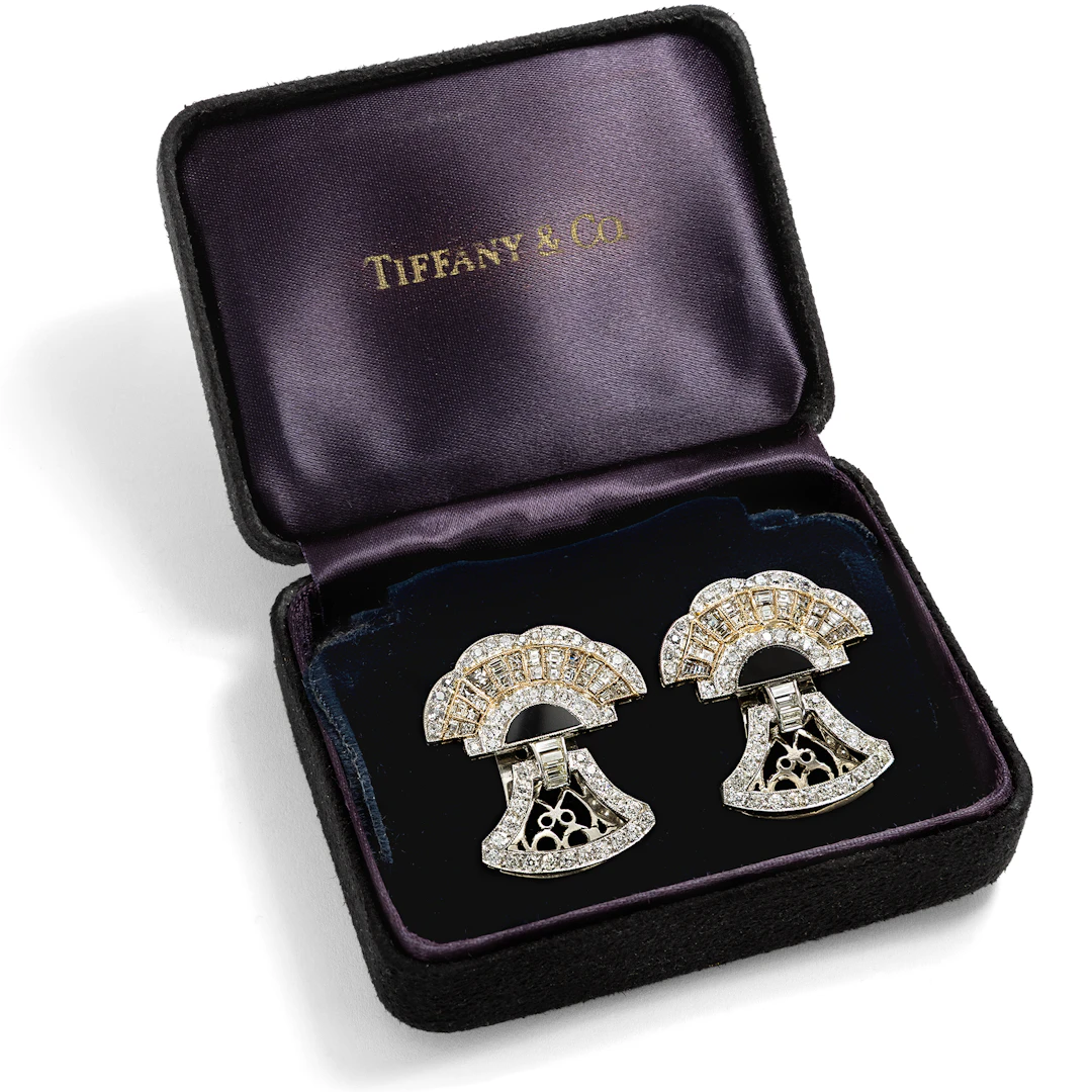 A Pair of Déco Dress Clips with Diamonds & Onyx, Tiffany & Co., New