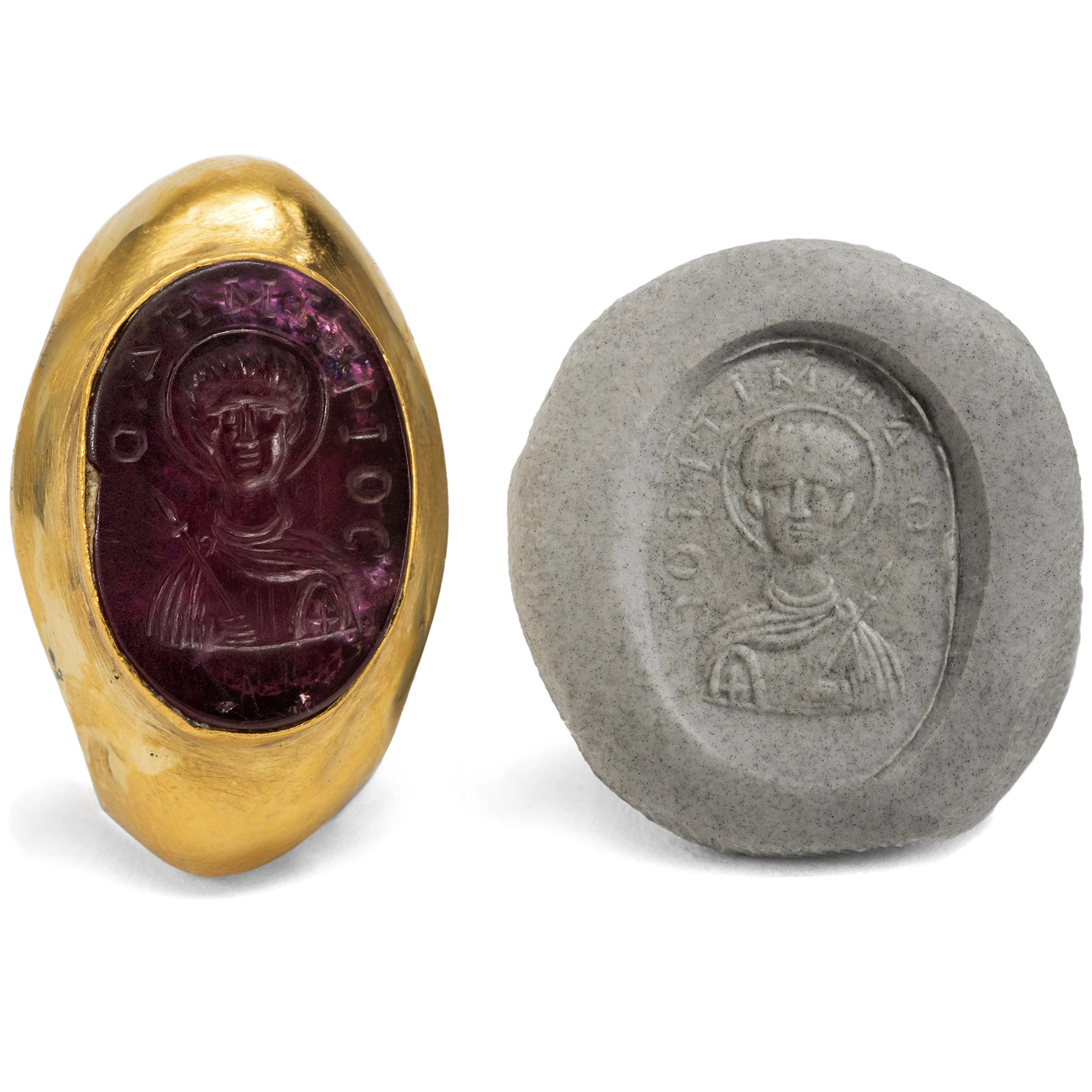 Antique Ring with an Intaglio of St. Demetrius in the Byzantine Style