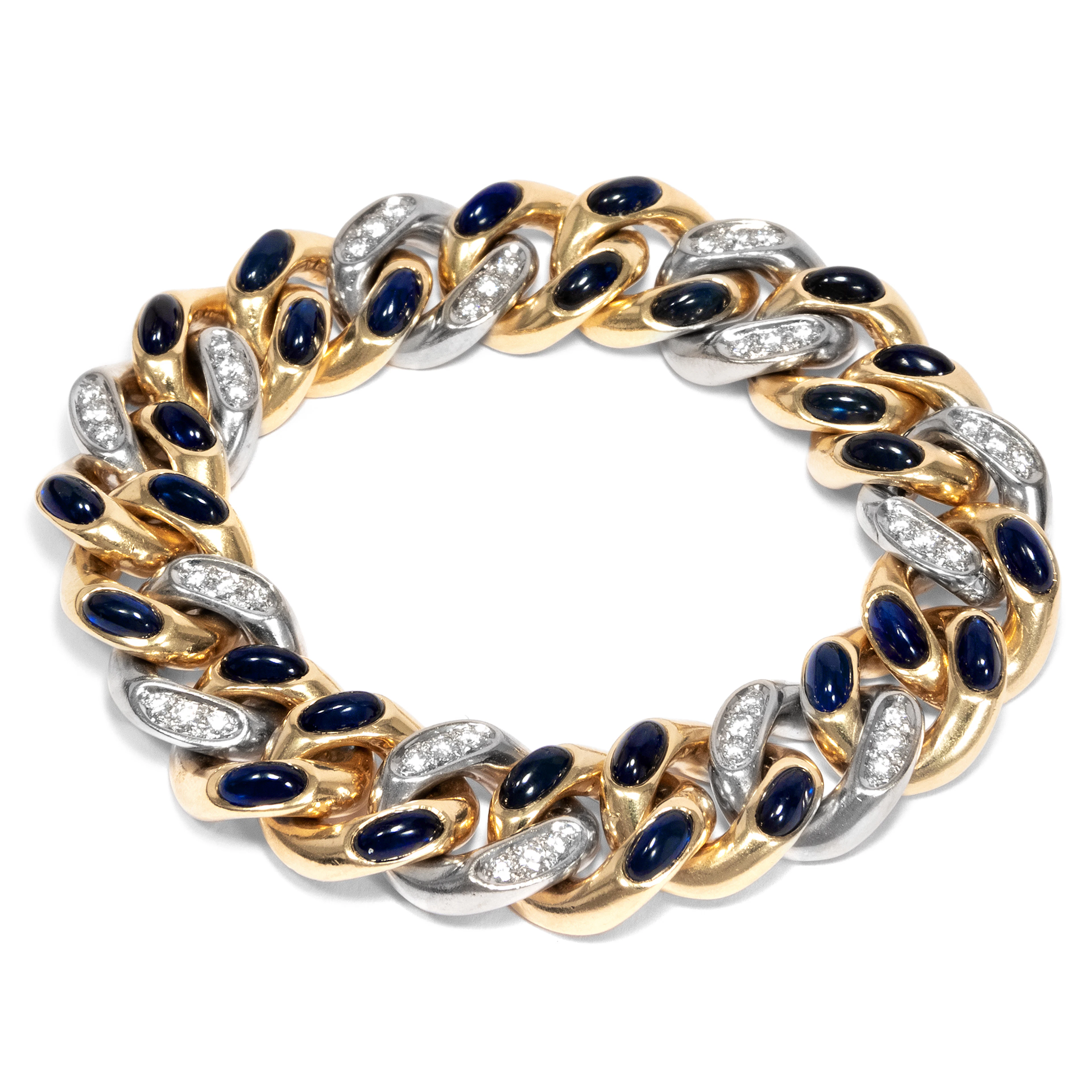 Wonderful "Tango" bracelet by Pomellato with sapphires & diamonds, made 1981