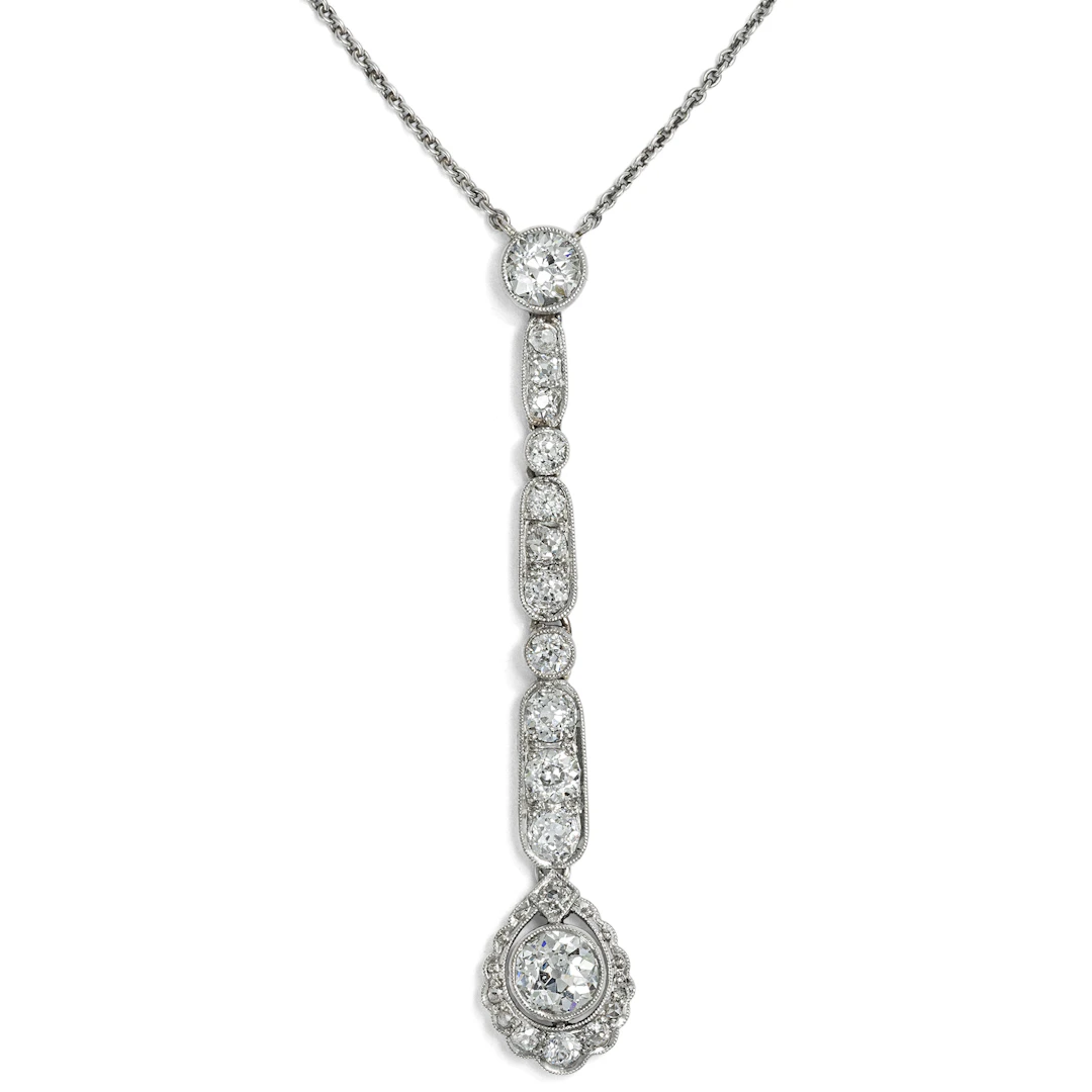 Fine Déco Diamond and Platinum Necklace, c. 1920s