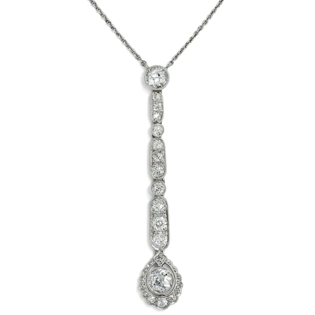 Fine Déco Diamond and Platinum Necklace, c. 1920s