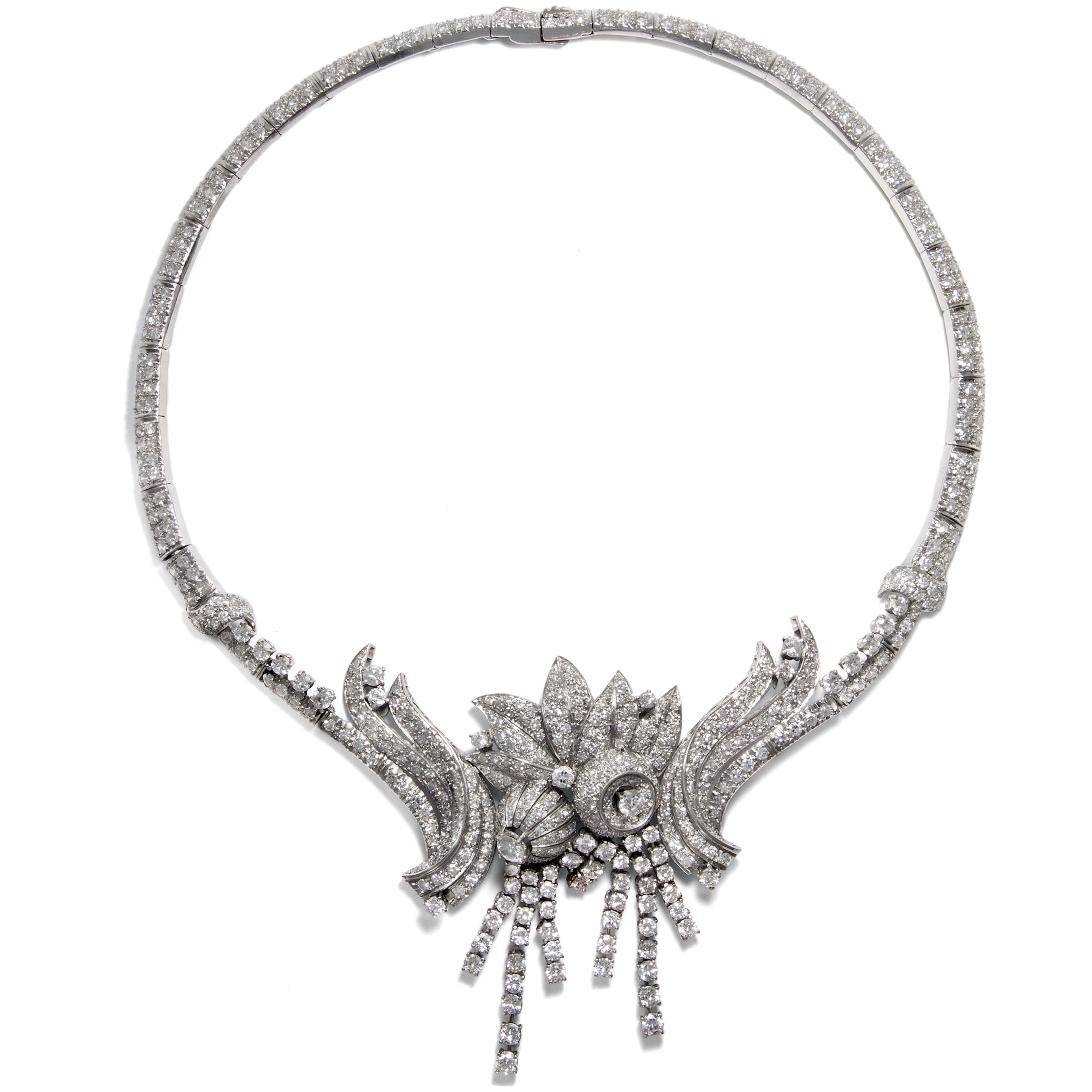 Precious Vintage Necklace With 20.65 ct Diamonds in Platinum, 1950s