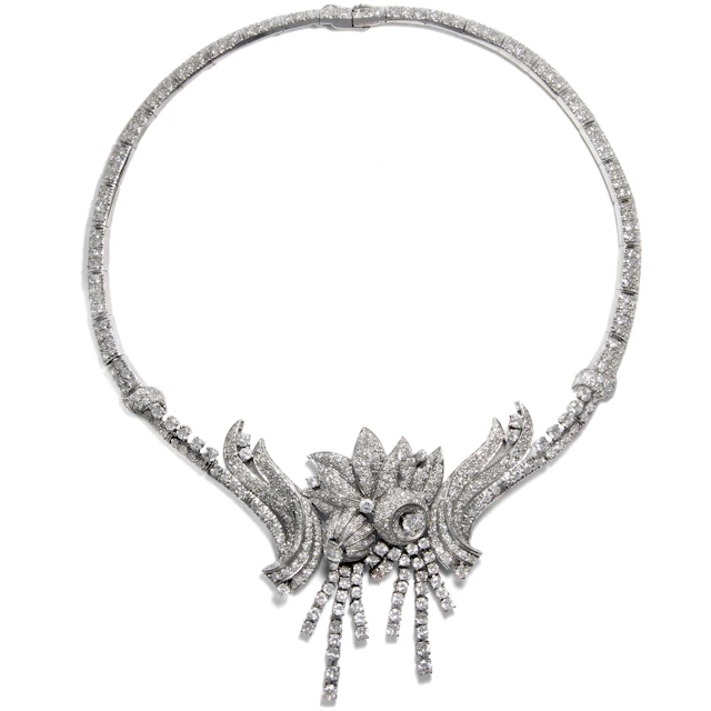 Precious Vintage Necklace With 20.65 ct Diamonds in Platinum, 1950s