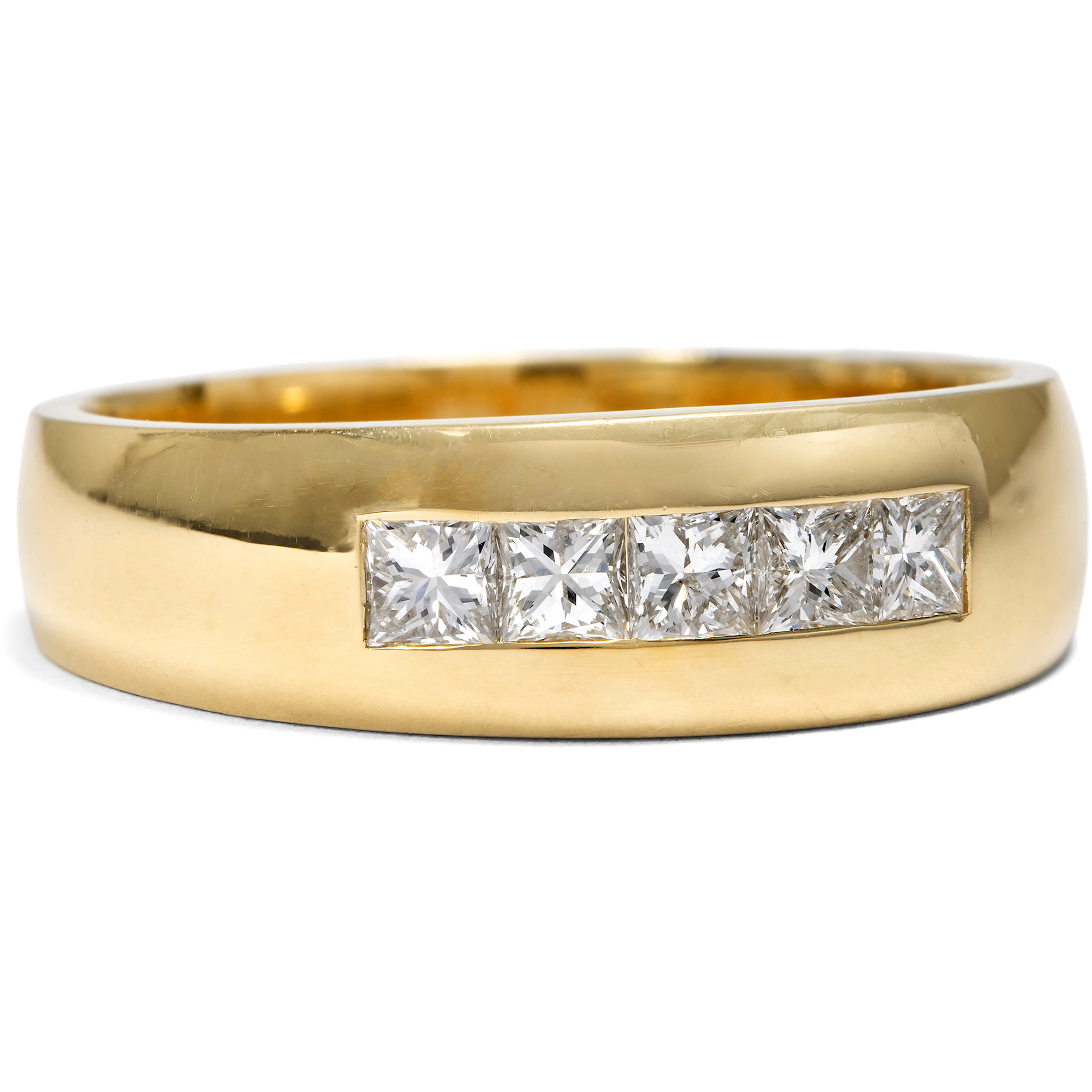 Modern Men's Ring Made of High-Carat Gold with Diamonds, Germany, c. 2000