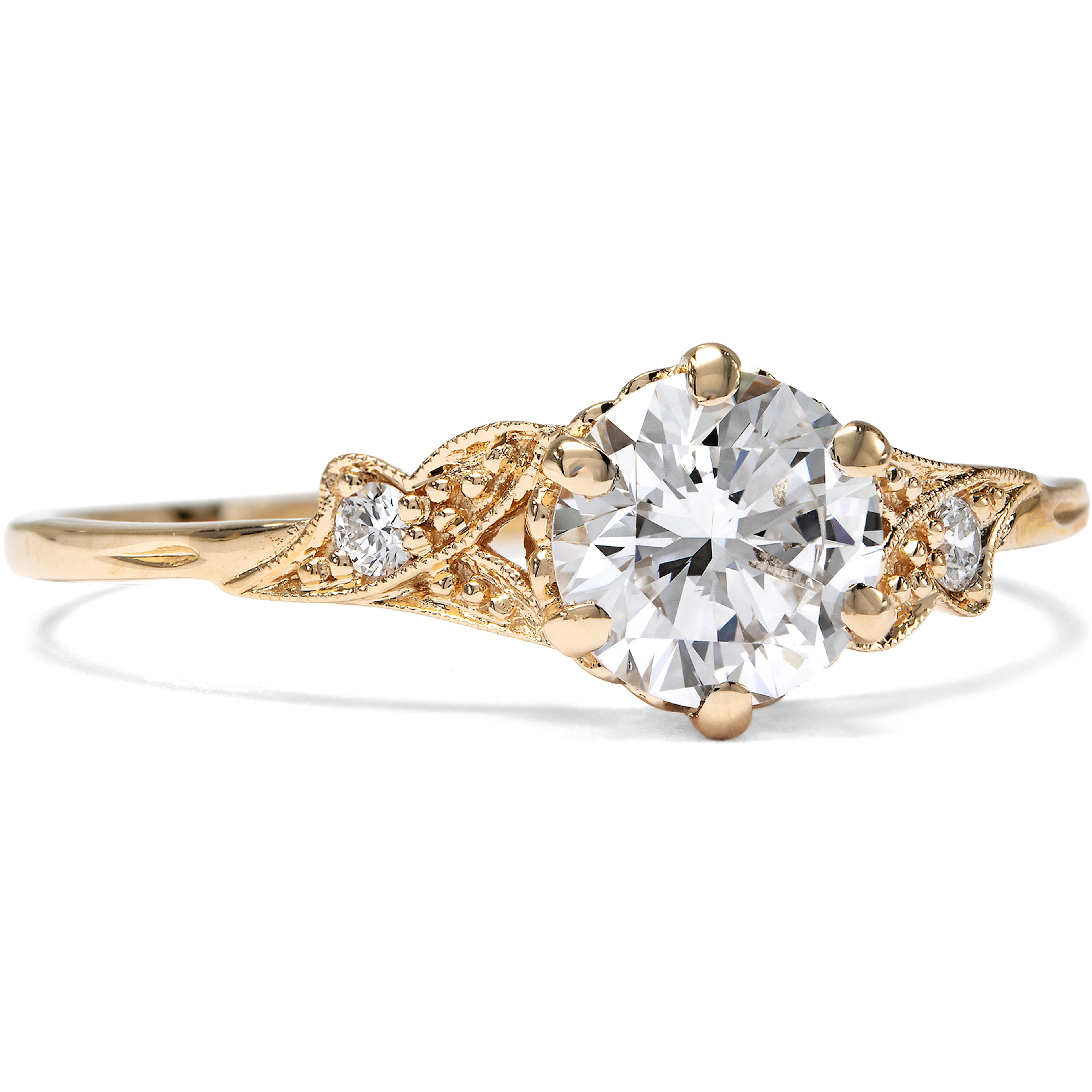 Delicate Rose Gold Ring with a 0.70 Ct Vintage Brilliant, from our Workshop