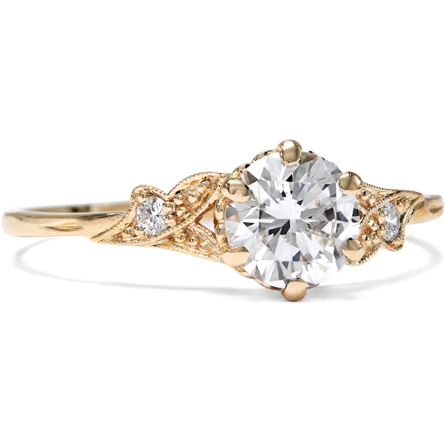 Delicate Rose Gold Ring with a 0.70 Ct Vintage Brilliant, from our Workshop