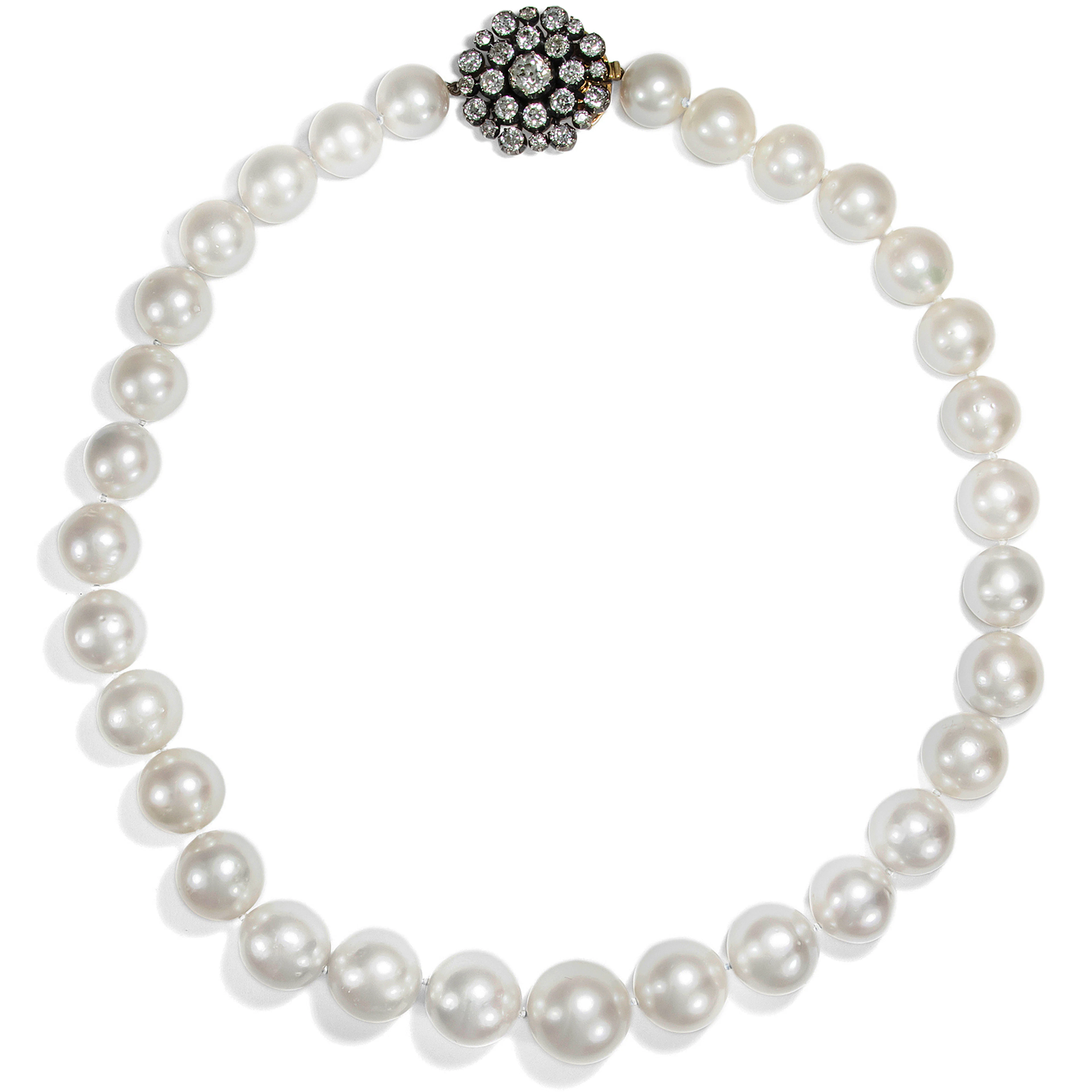 Exquisite South Sea Pearl Necklace in Princess Length With Antique