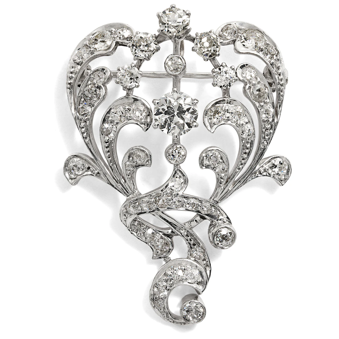 Antique Diamond Pendant-Brooch of the Belle Époque, c. 1900