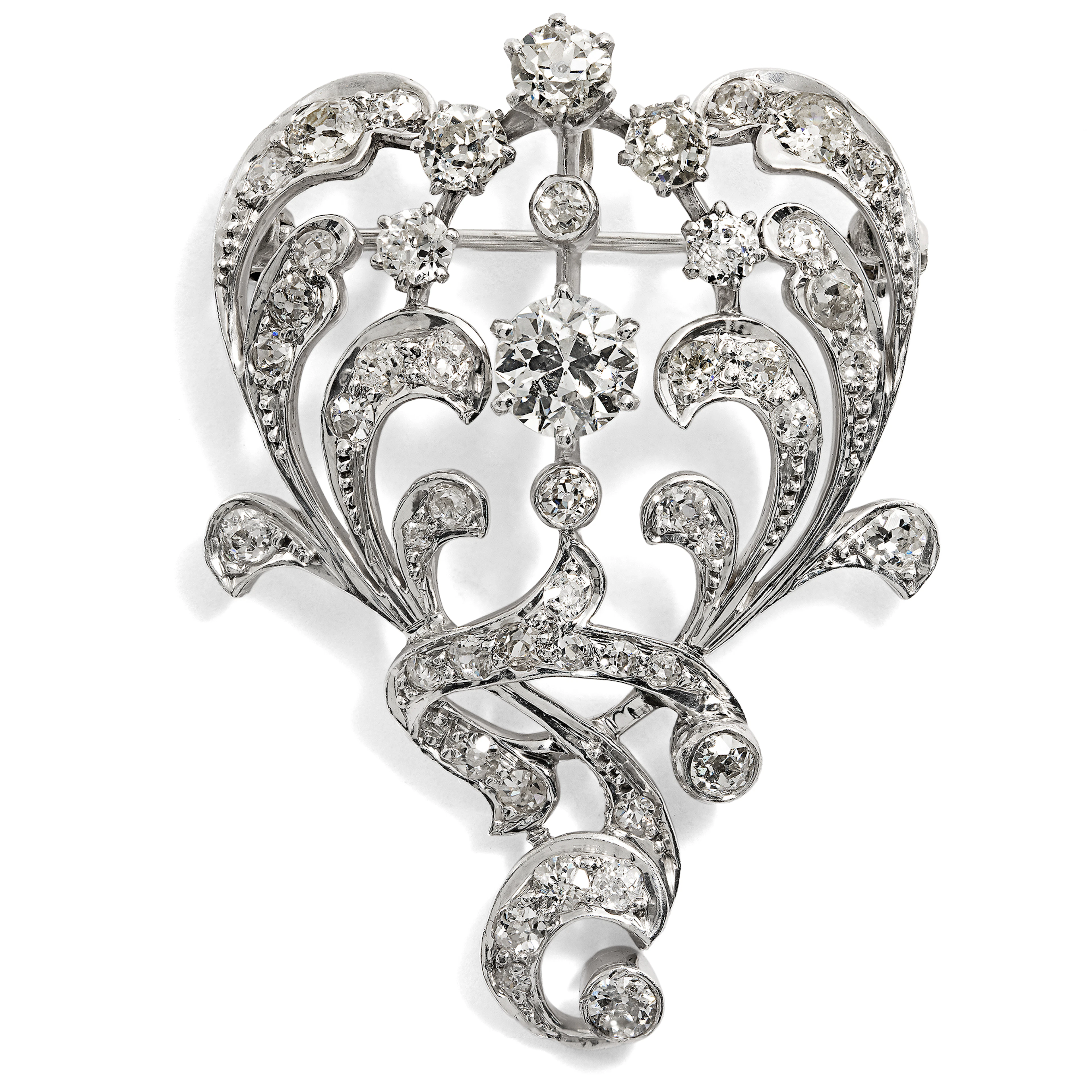 Antique Diamond Pendant-Brooch of the Belle Époque, c. 1900