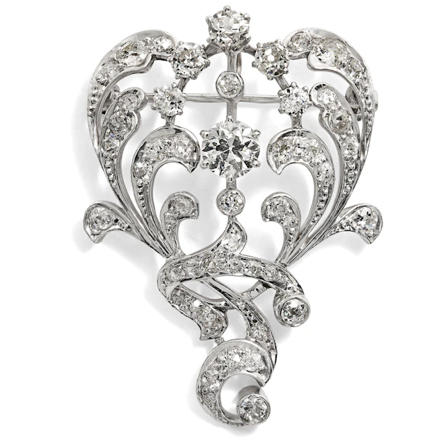Antique Diamond Pendant-Brooch of the Belle Époque, c. 1900