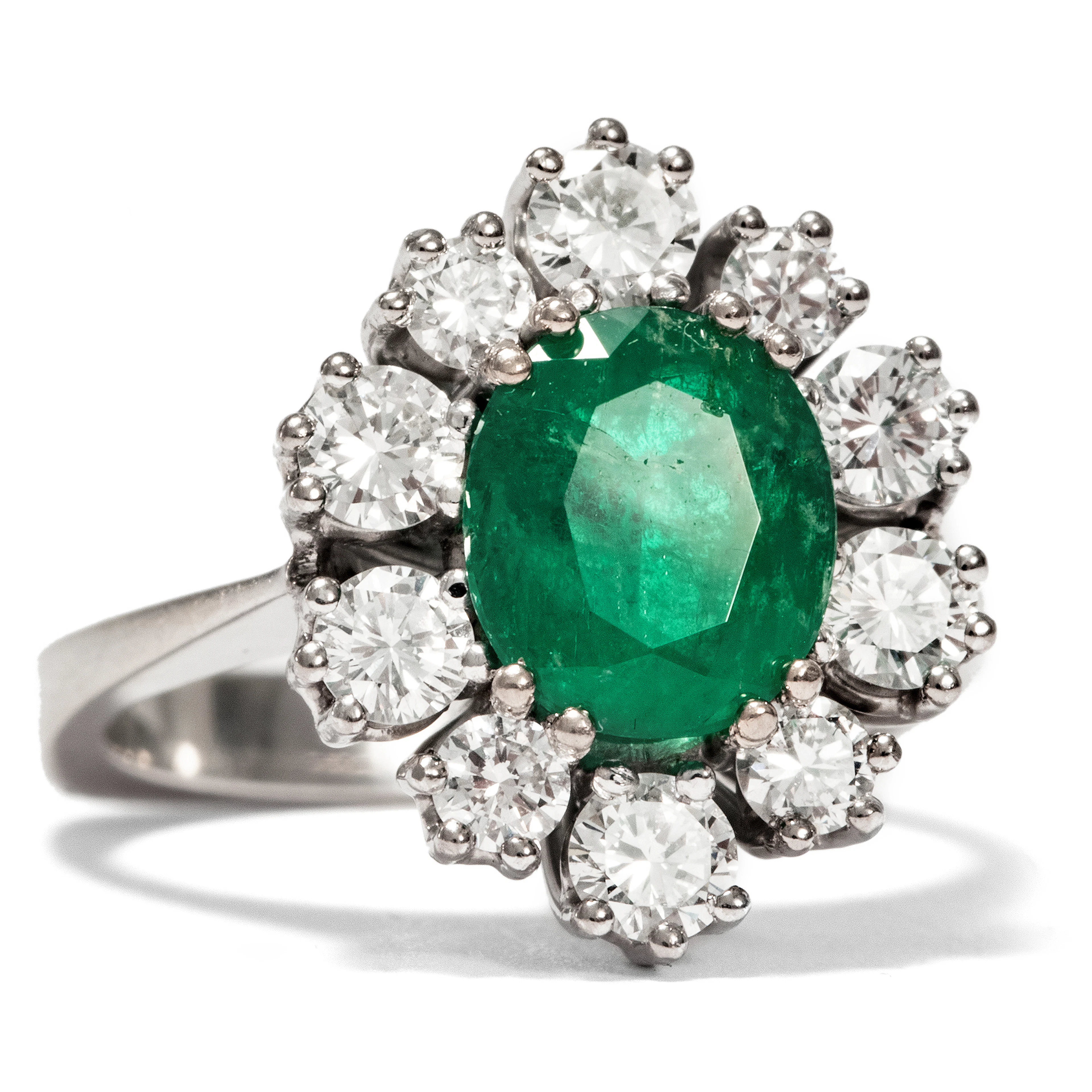 Enchanting Entourage Ring with Emerald & Diamonds, ca. 1970