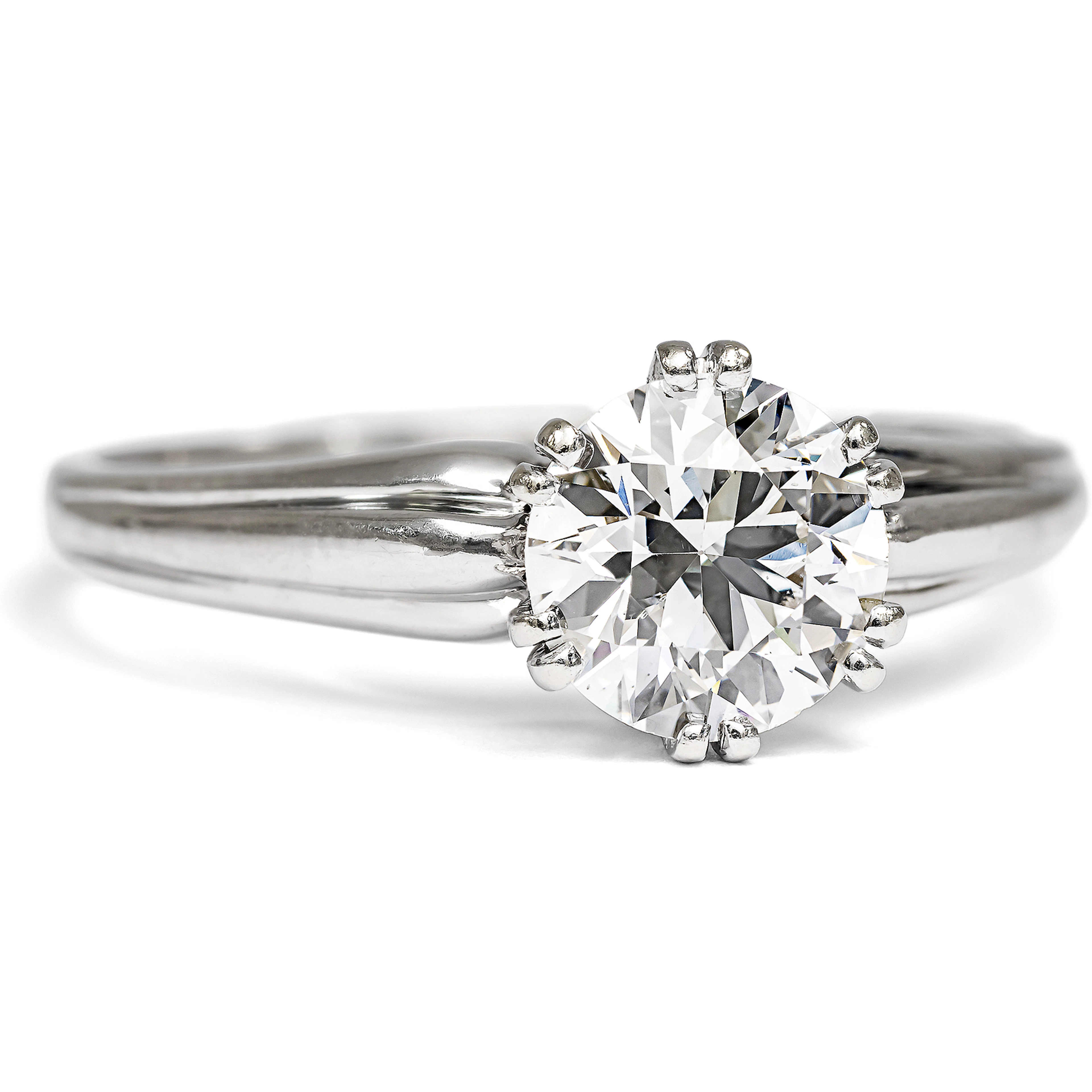 The One • Klassischer vintage Verlobungsring mit feinweißem 1,20 ct